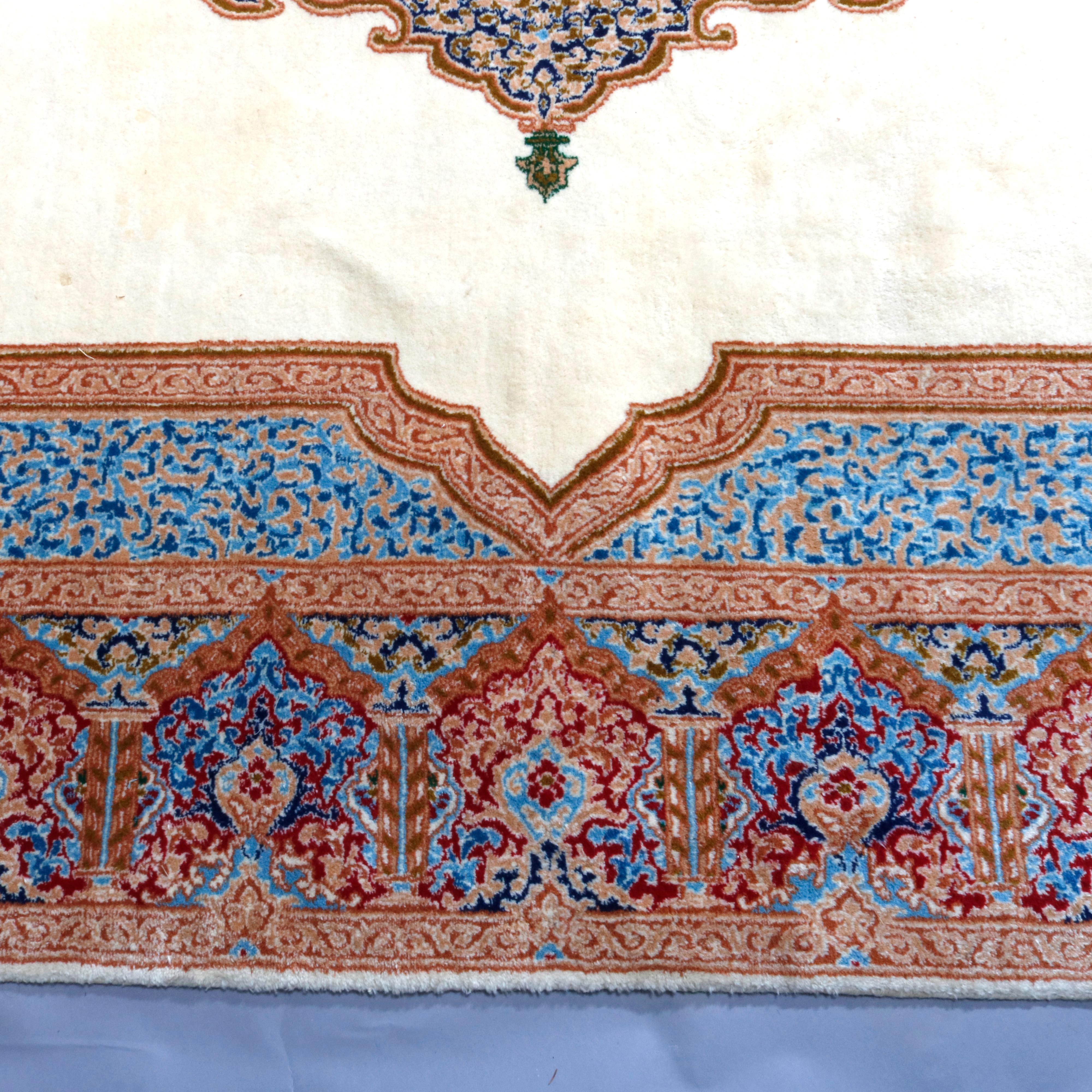 Woven Vintage Persian Kirman Oriental Rug, circa 1950