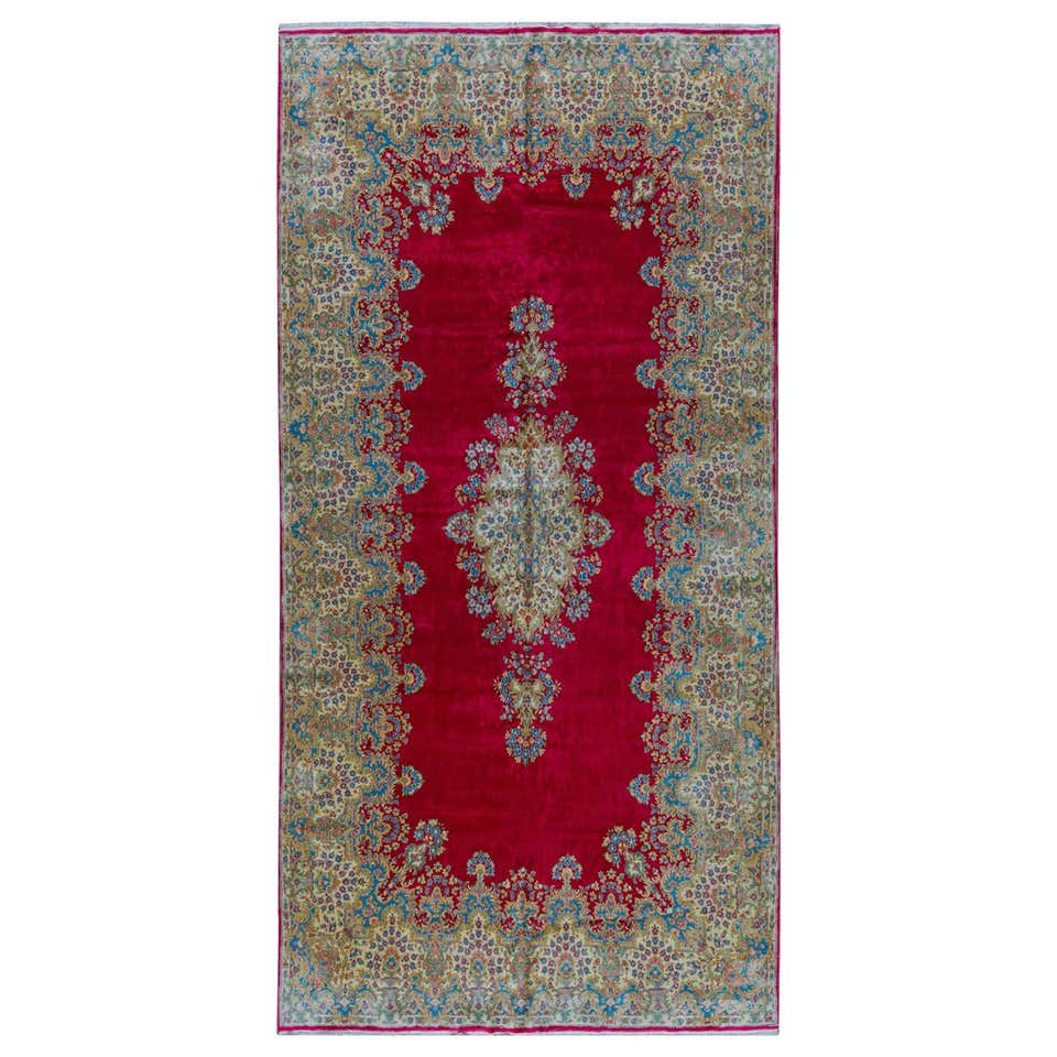 Circa 1950 Kirman Rug For Sale at 1stDibs