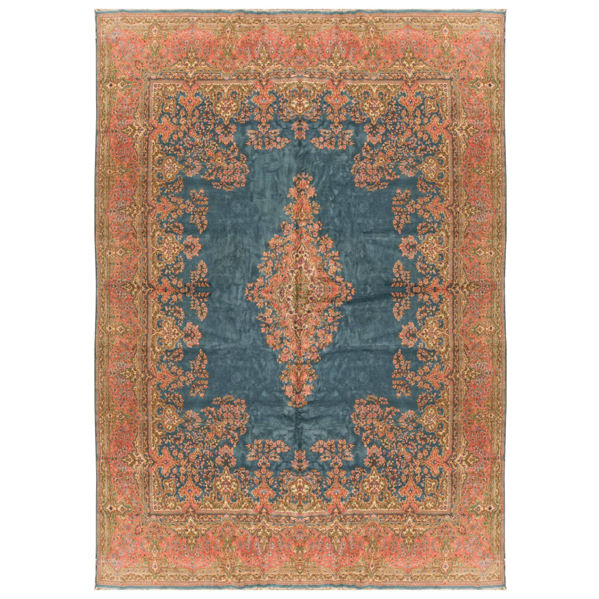 Tapis persan Kirman vintage, circa 1940