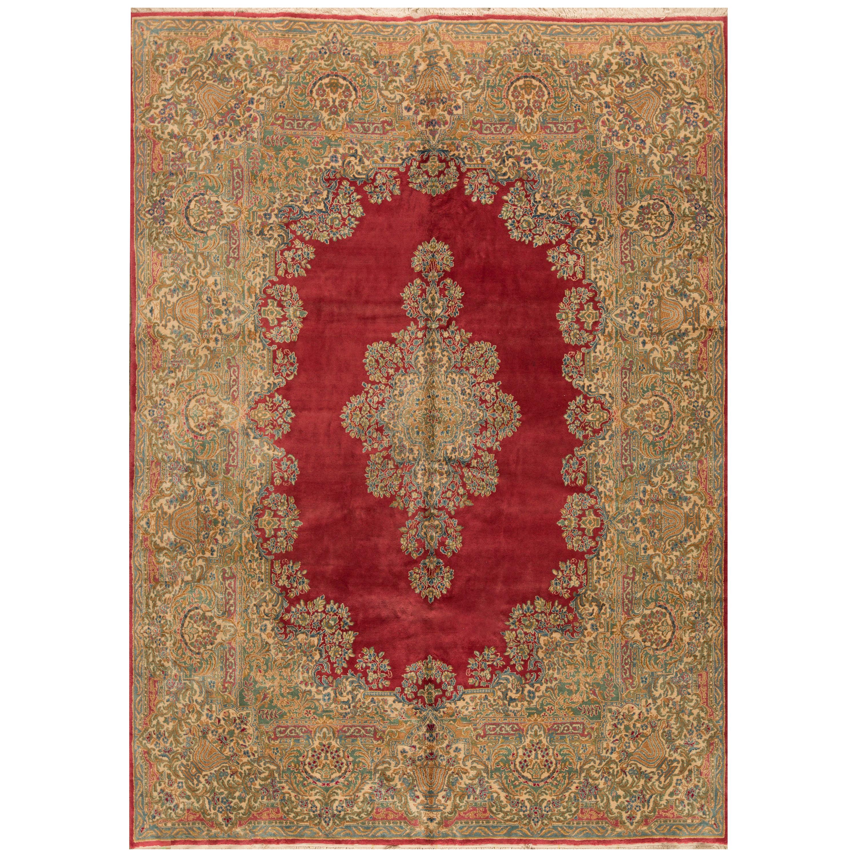 Vintage Persian Kirman Rug, circa 1940 For Sale