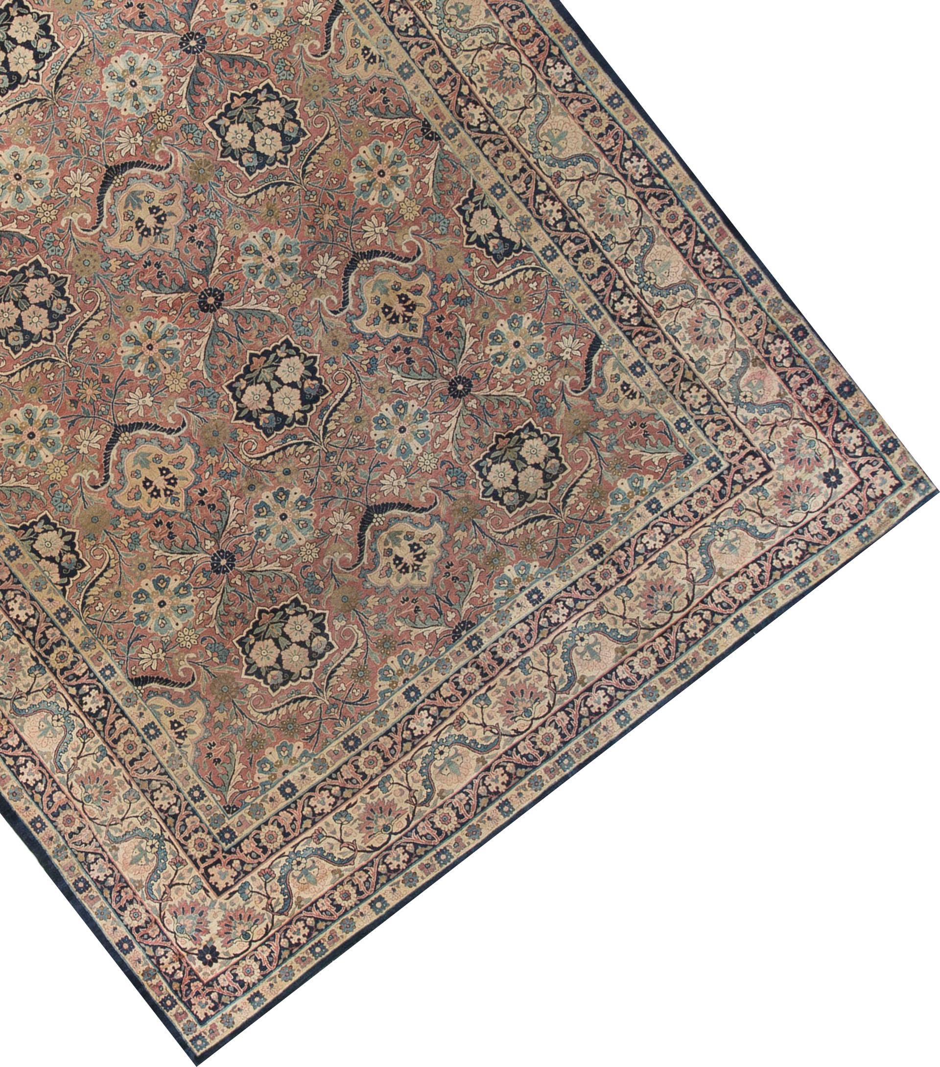 Kerman rugs, the most imaginative of all antique Persian urban rugs. Kerman city is the seat of Kerman province in SE Persia and is situated about 2000 feet in elevation. Weaving has been carried out continuously since about 1600 with a semi-hiatus
