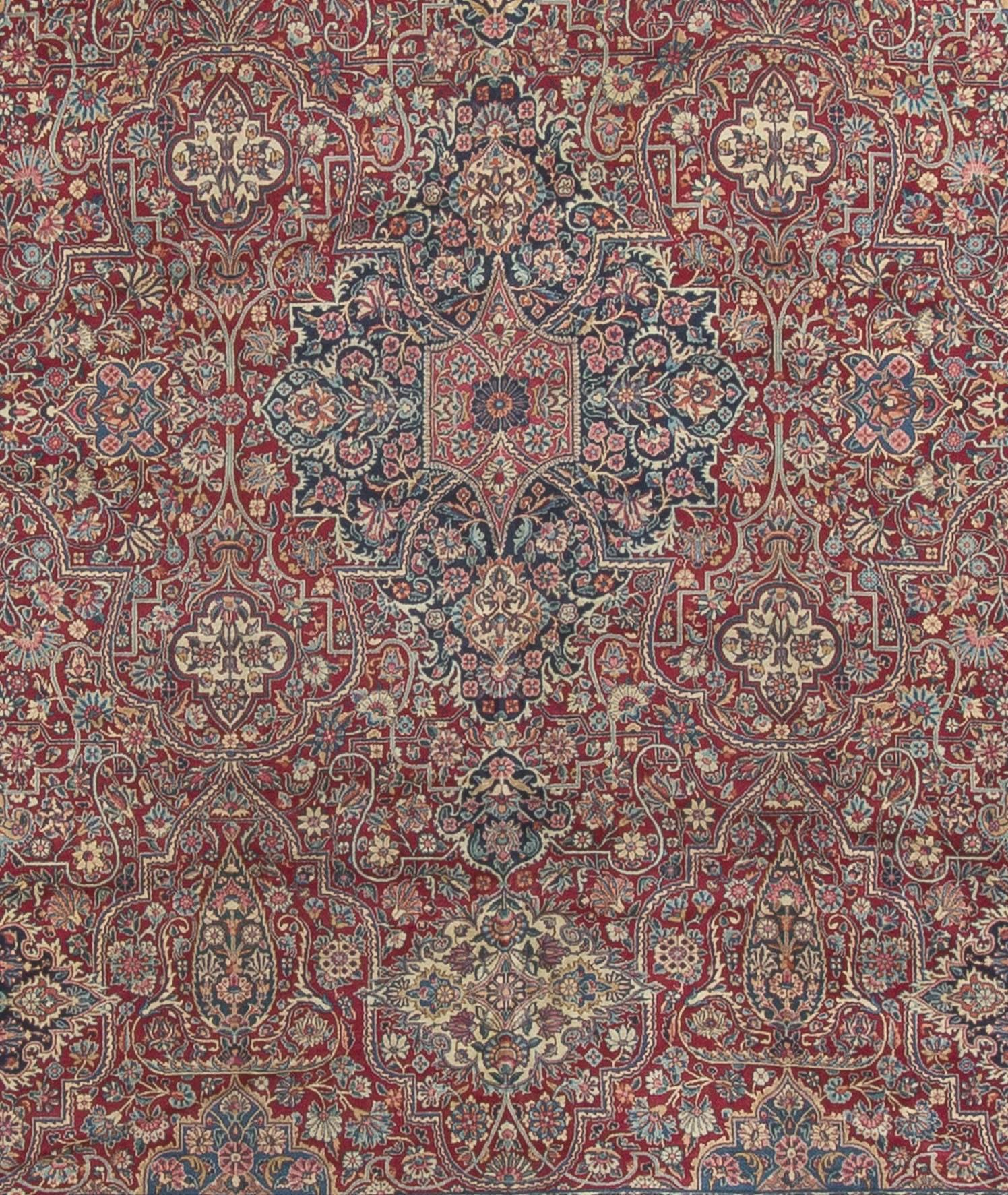 Hand-Knotted Vintage Persian Kirman Rug For Sale