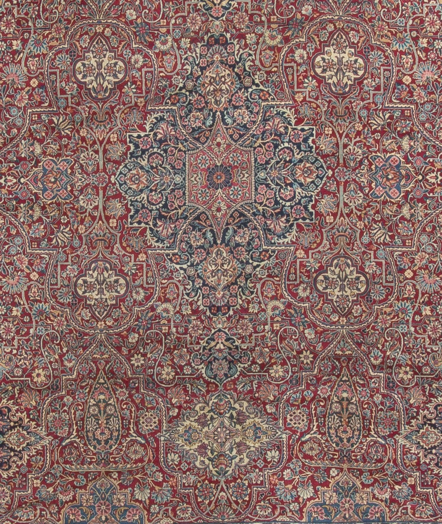 Persiano Tappeto persiano vintage Kirman in vendita
