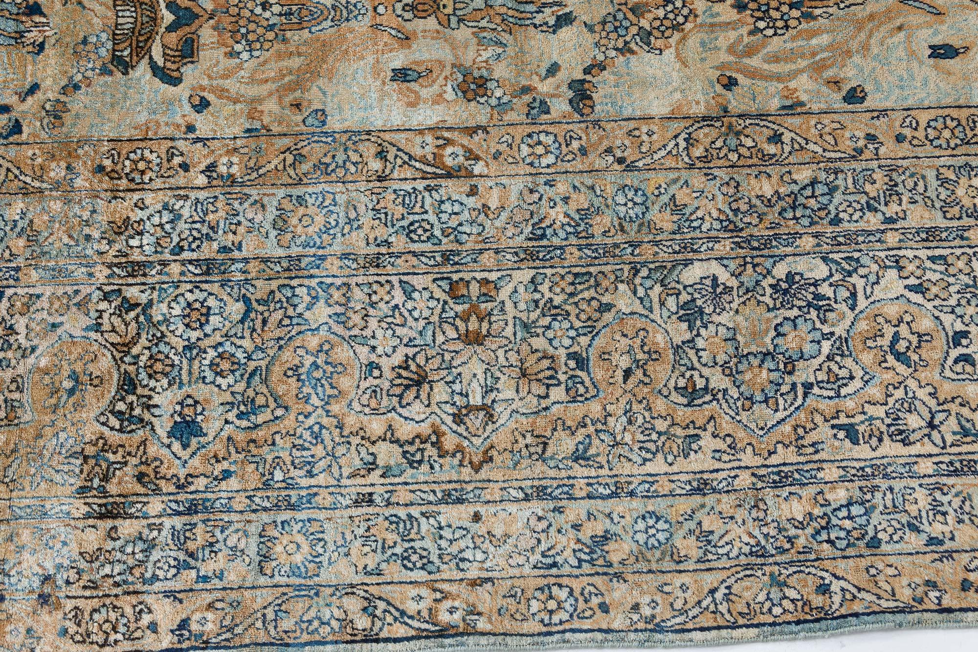 Vintage Persian Kirman Handmade Wool Rug In Good Condition For Sale In New York, NY