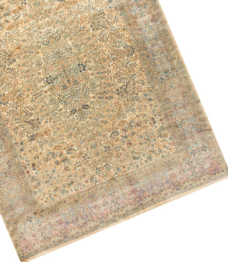 Vintage Persian Kirman Rug For Sale at 1stDibs