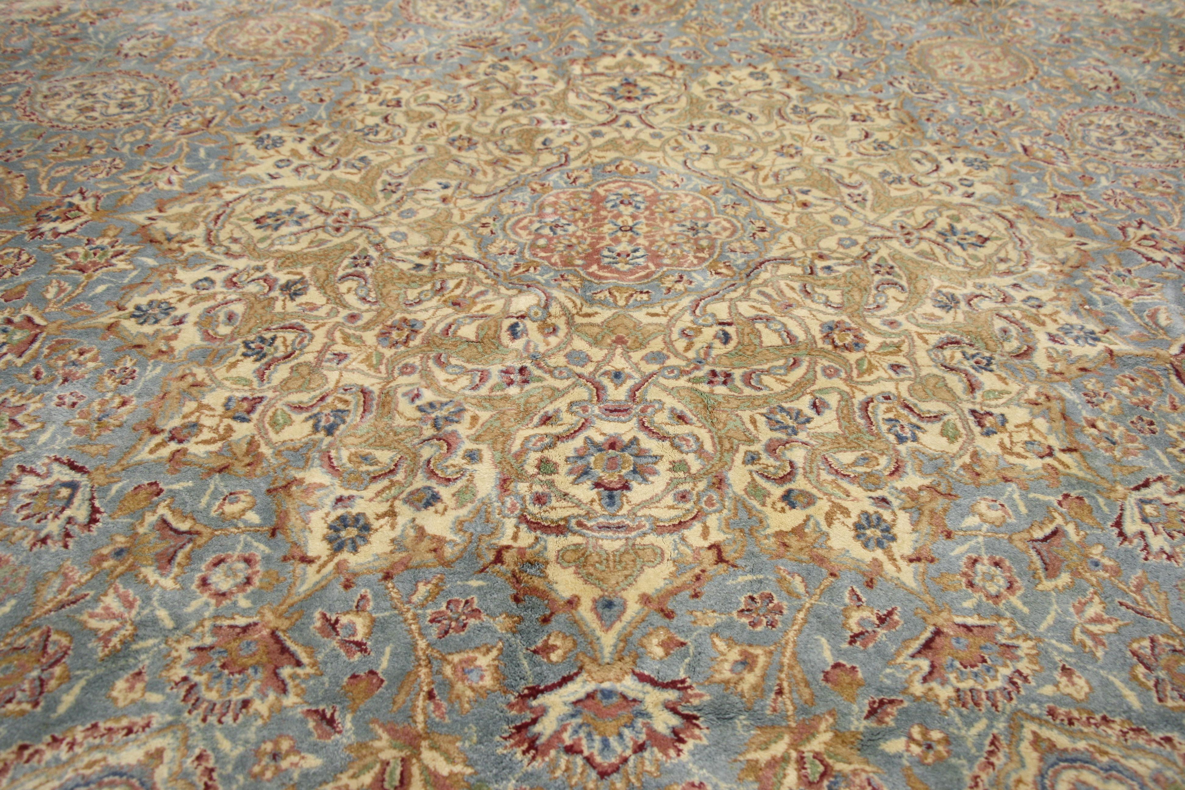 Hand-Knotted Oversized Vintage Persian Kerman Rug, Regencycore Meets Georgian Style For Sale