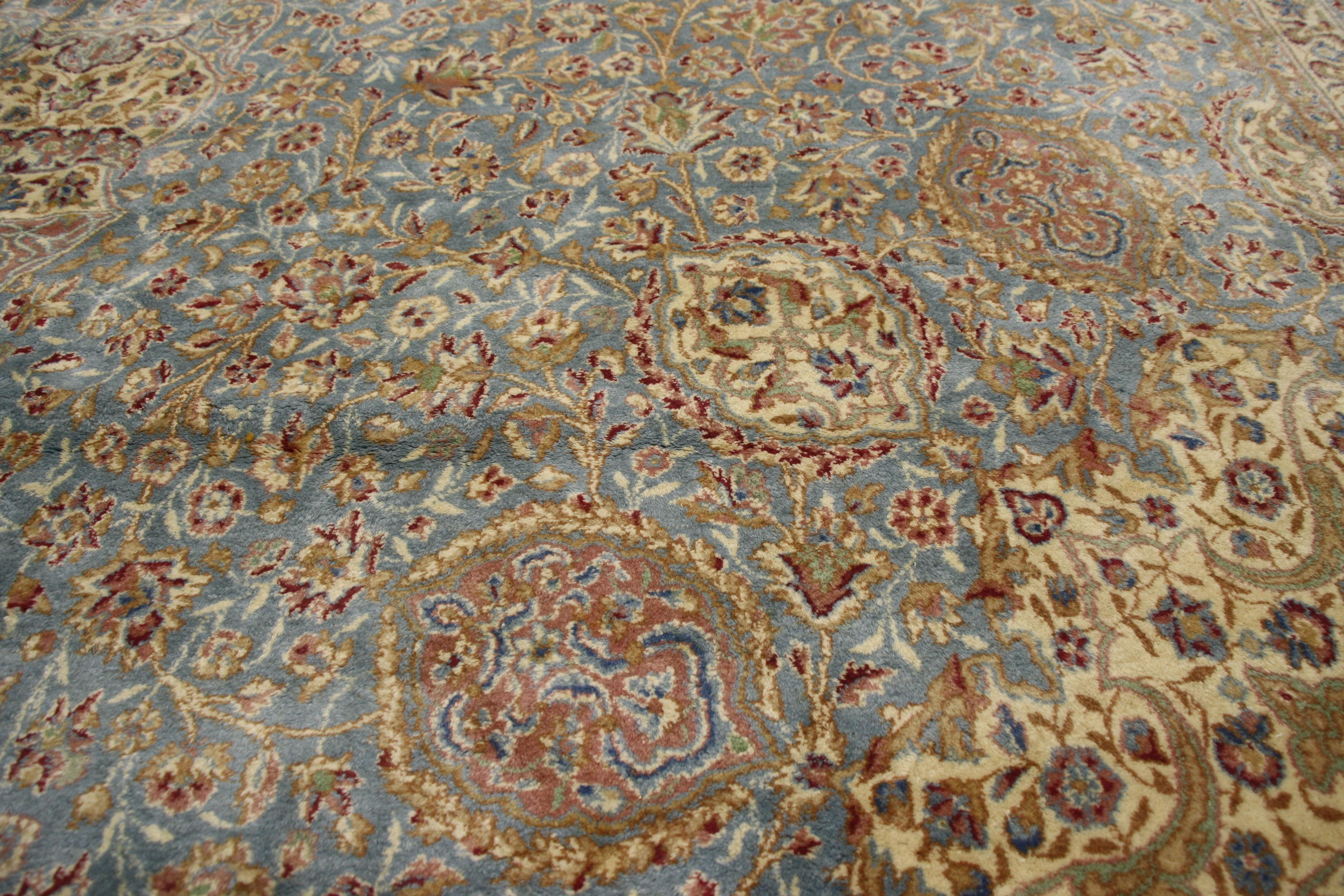 Laine Tapis persan vintage de taille palais Kirman avec style provincial français romantique en vente