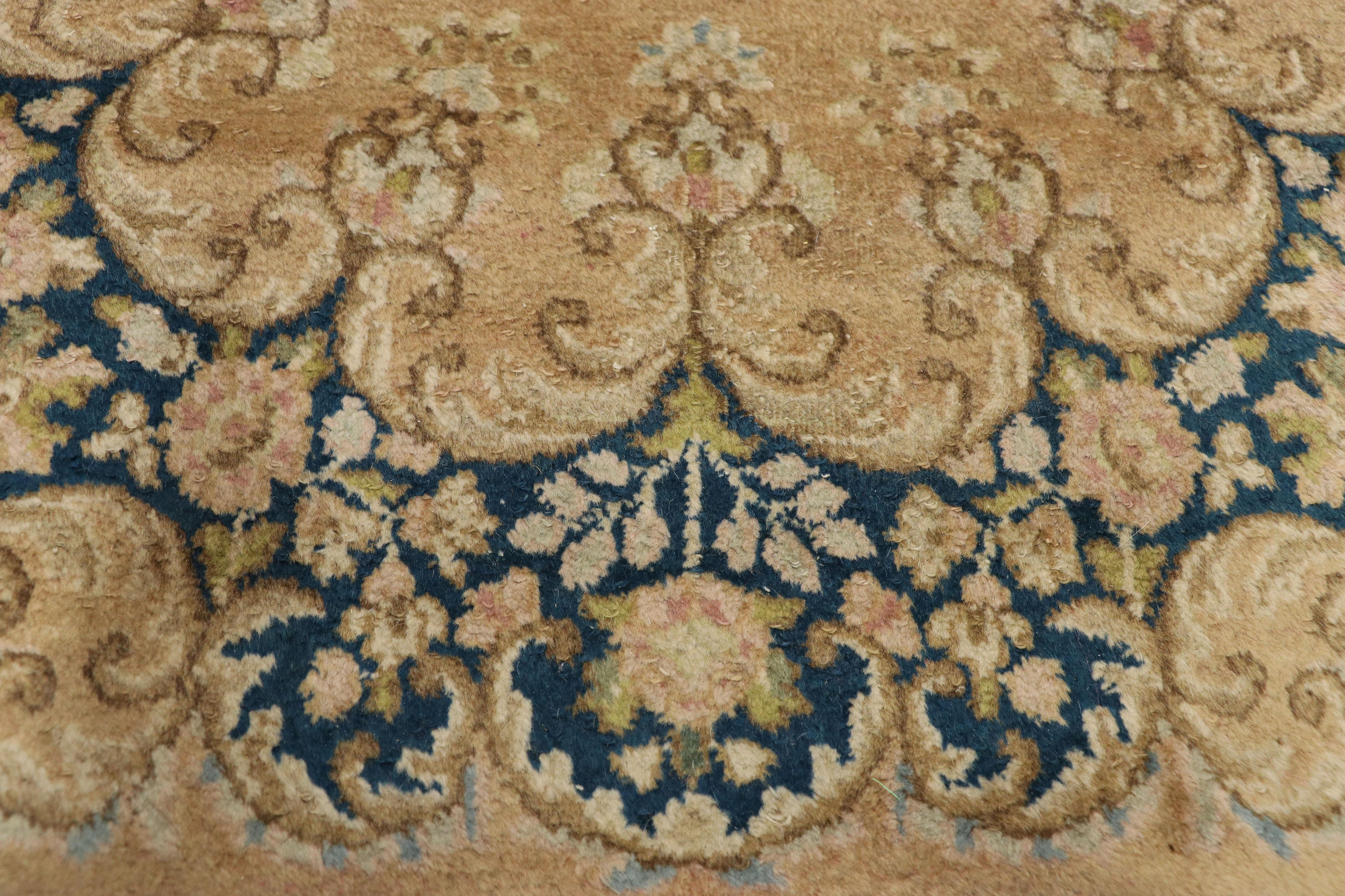 Hand-Knotted Vintage Persian Kerman Rug Carpet Runner  For Sale