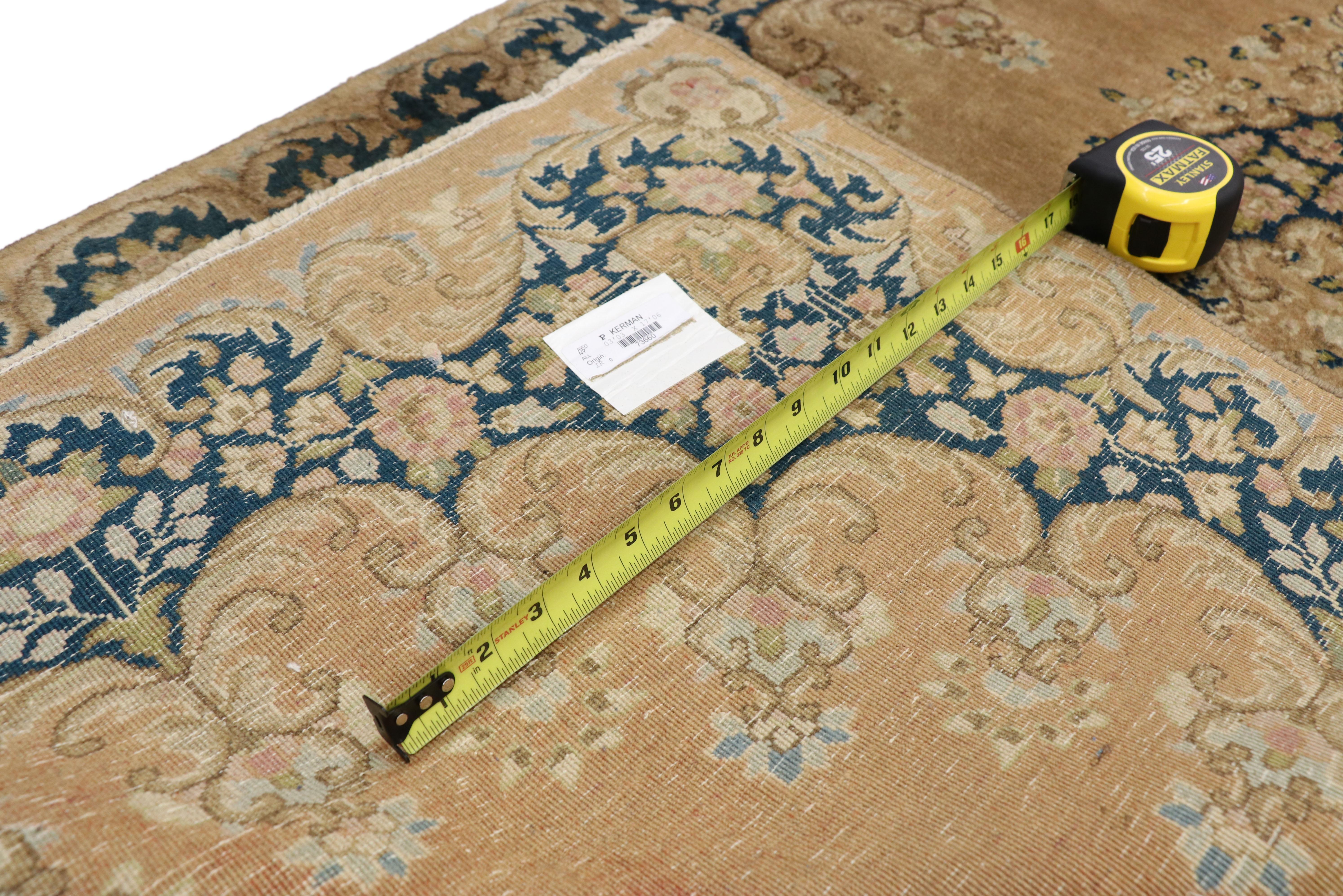 Vintage Persian Kerman Rug Carpet Runner  In Good Condition For Sale In Dallas, TX