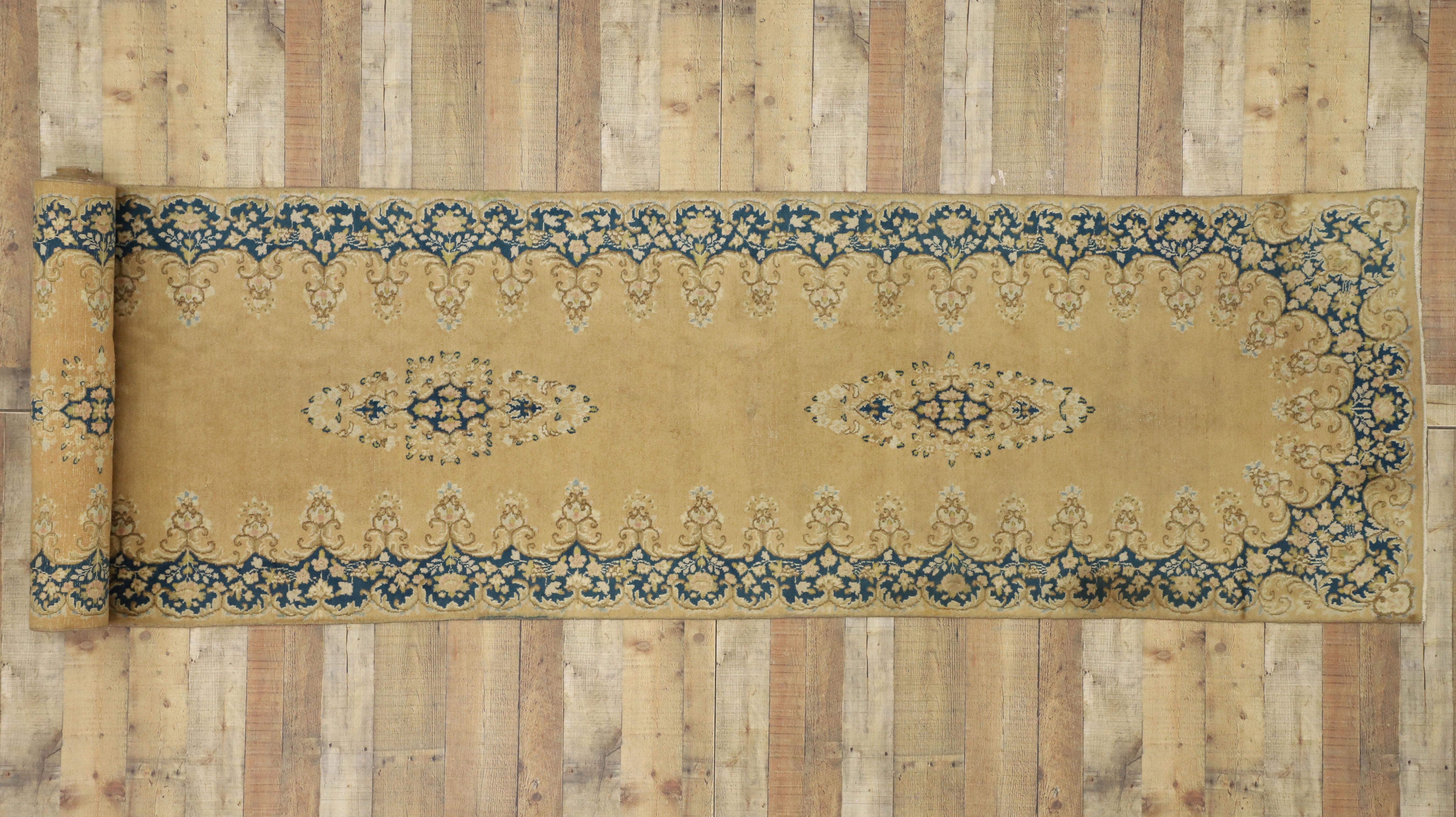 Vintage Persian Kerman Rug Carpet Runner  For Sale 1