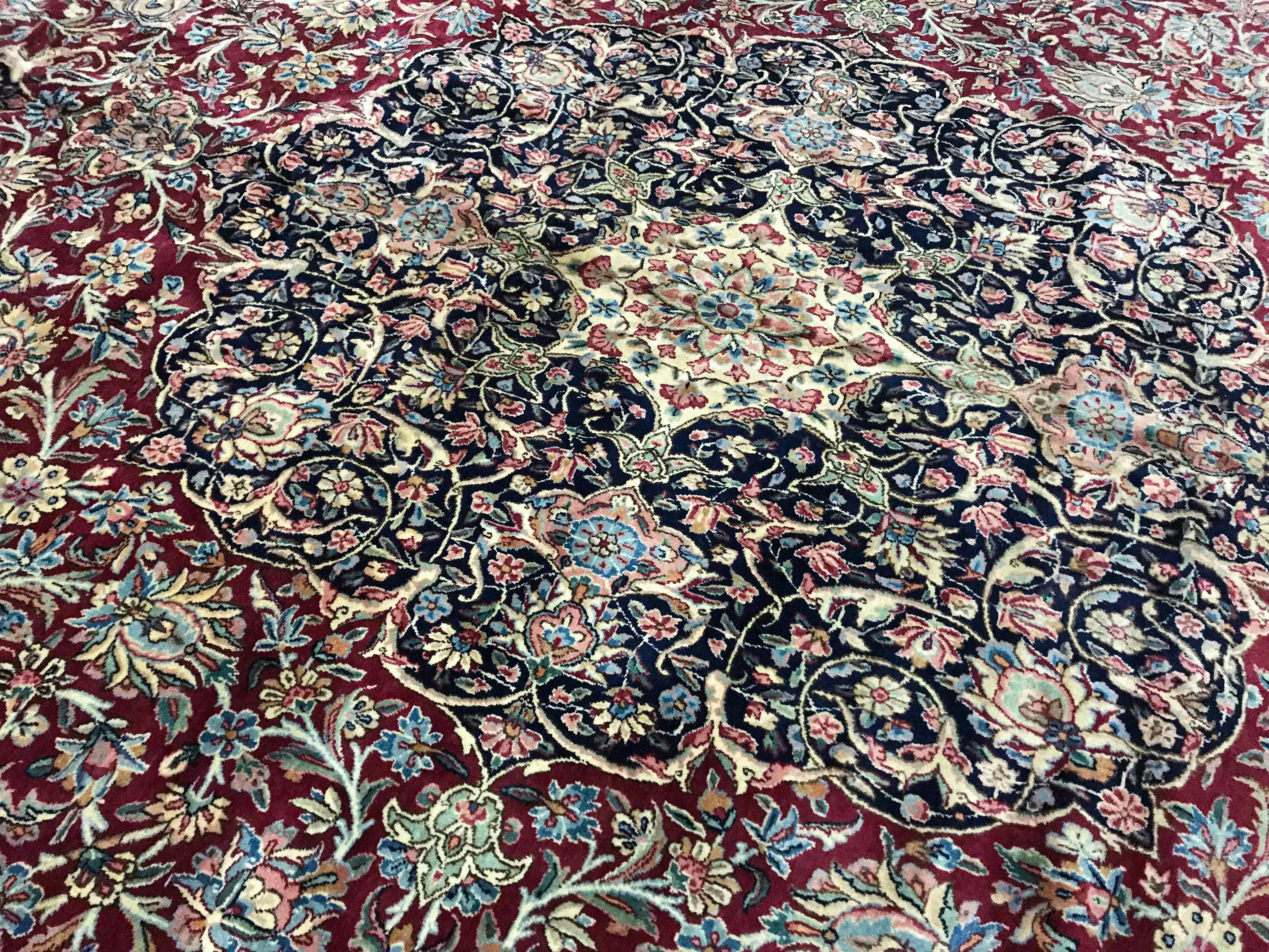 Hand-Woven Vintage Persian Kirman, circa 1940 For Sale