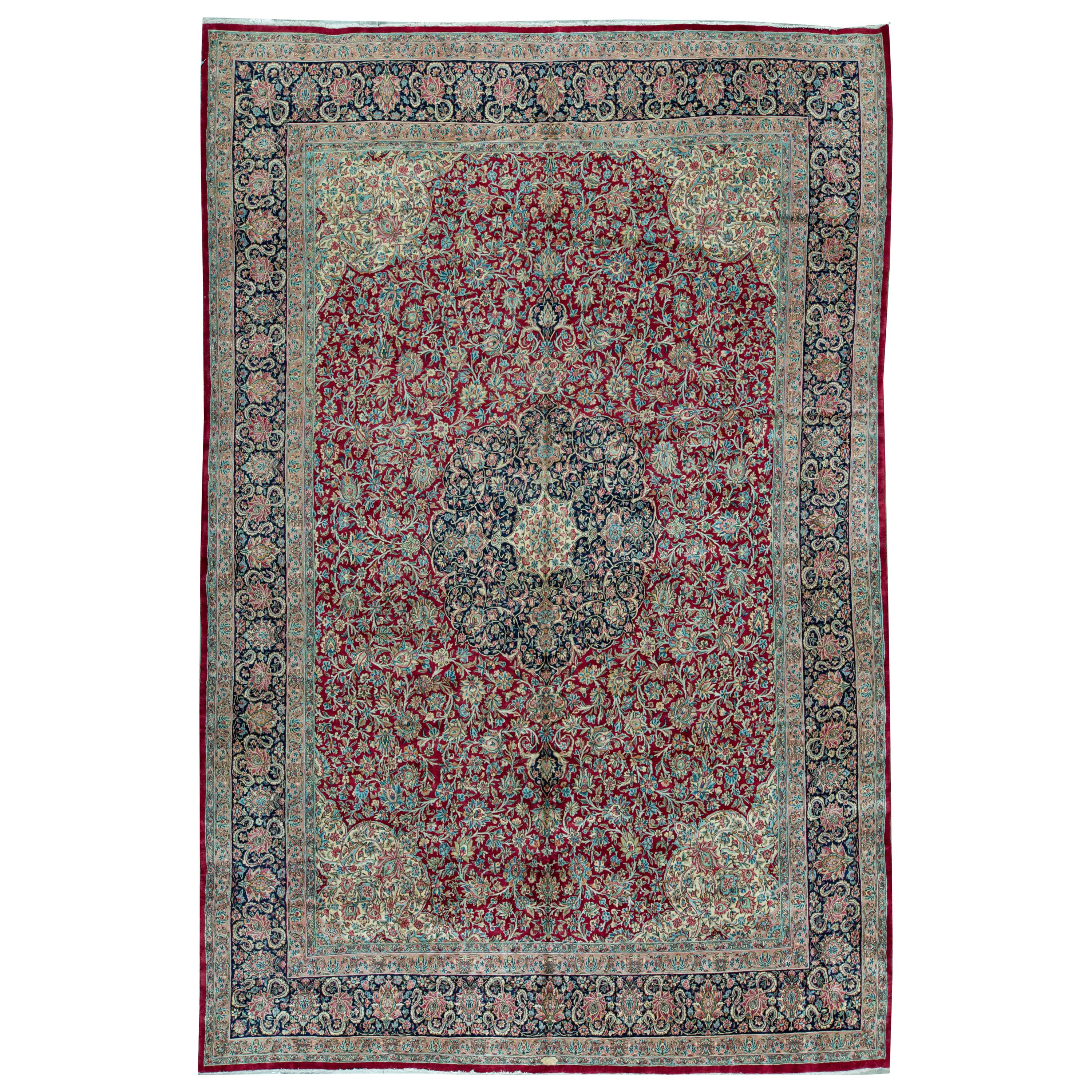 Vintage Persian Kirman, circa 1940 For Sale