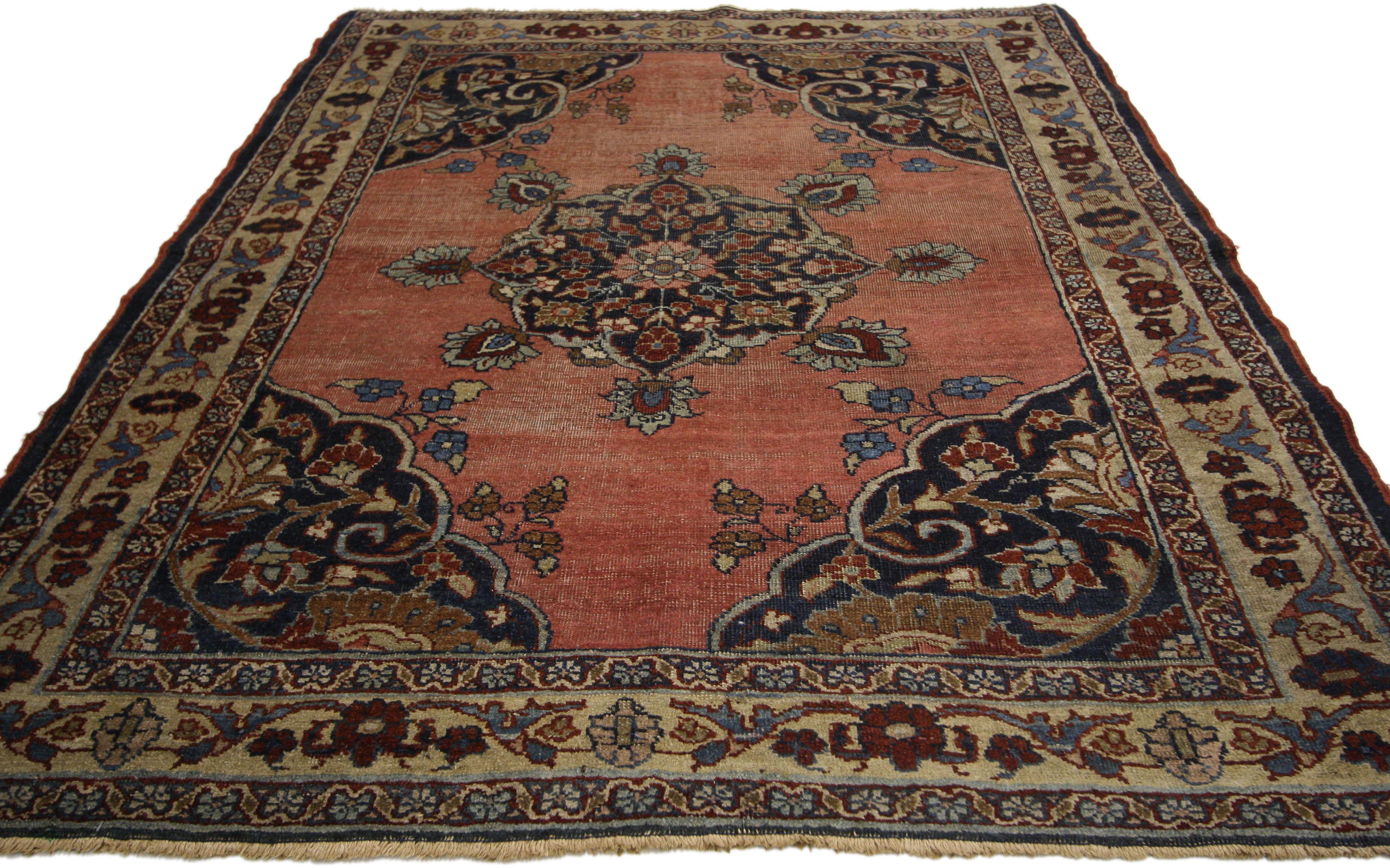 Vintage Persian Kurd Rug with Modern Industrial Style In Good Condition For Sale In Dallas, TX