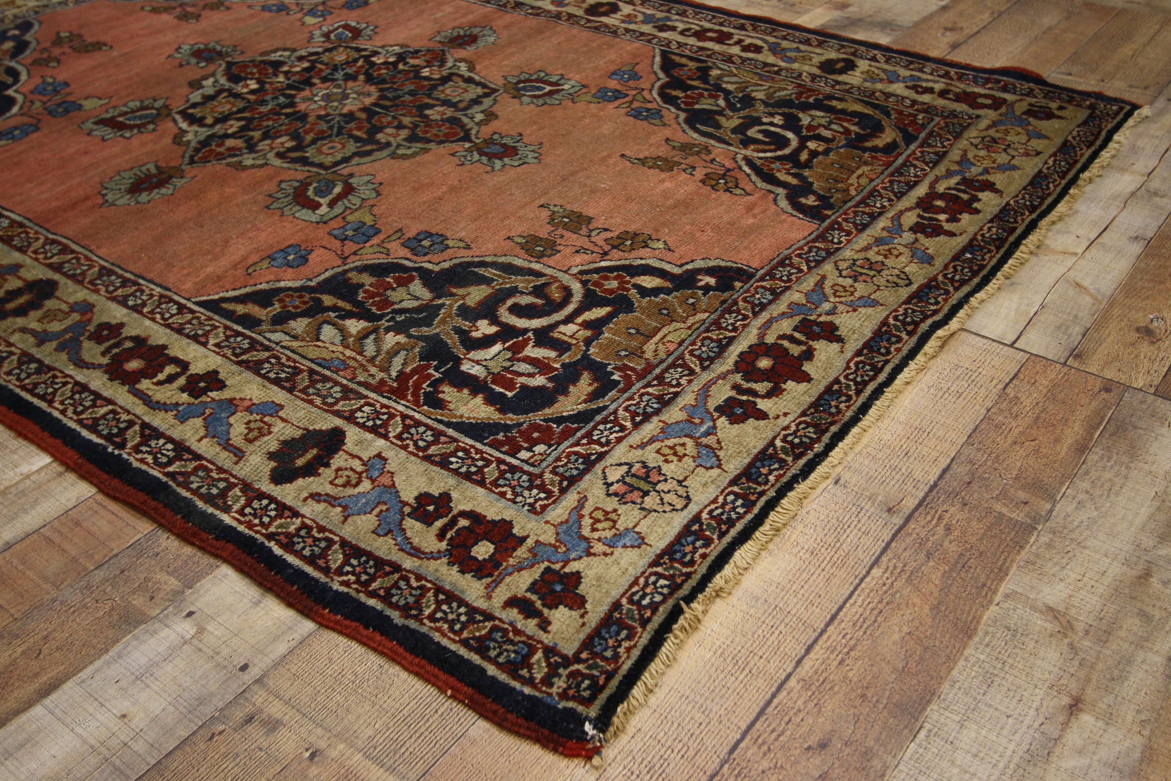 Vintage Persian Kurd Rug with Modern Industrial Style For Sale 1