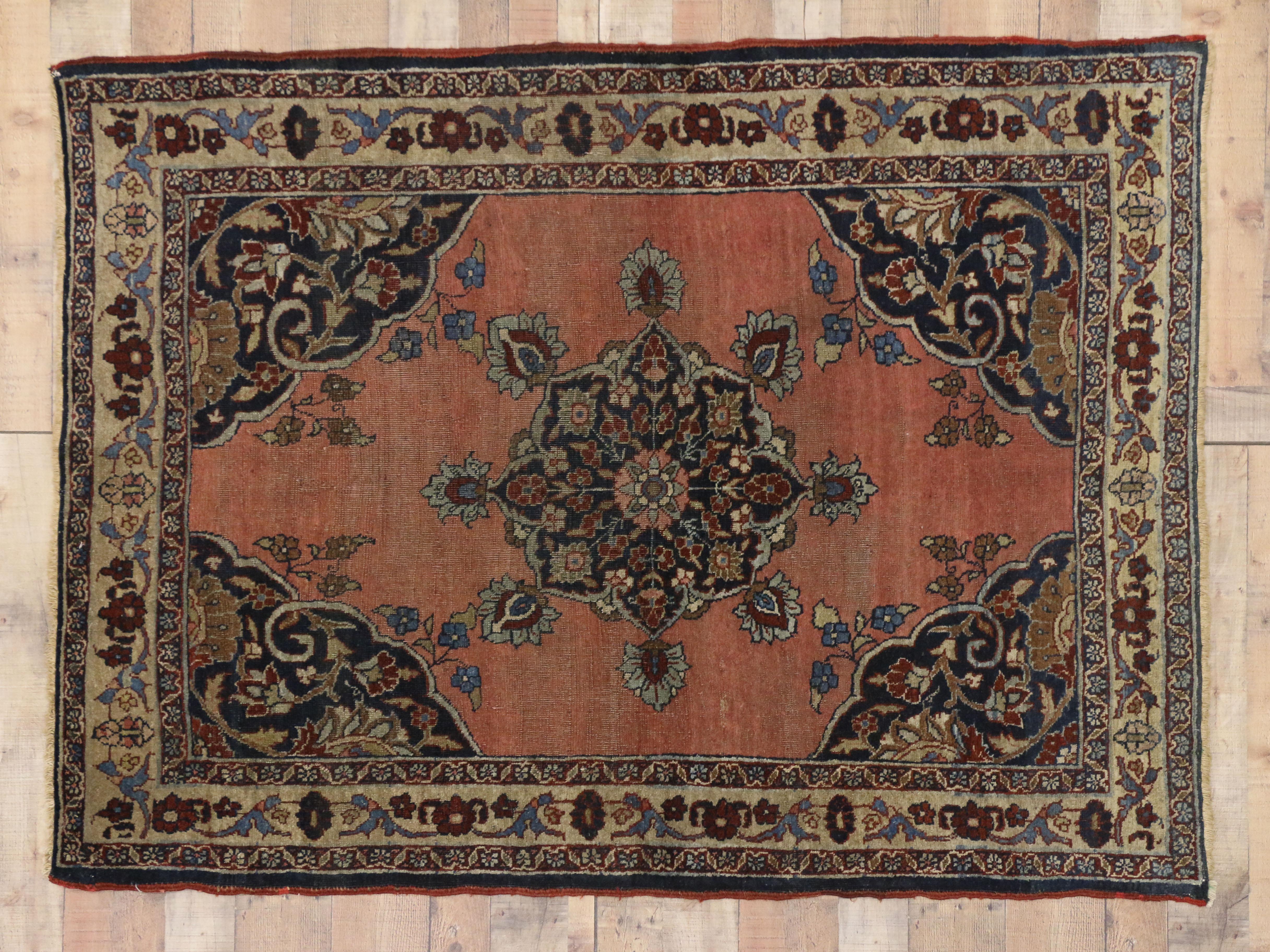 Vintage Persian Kurd Rug with Modern Industrial Style For Sale 2