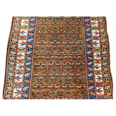 Vintage Persian Kurdish Camelhair Runner in Allover Pattern