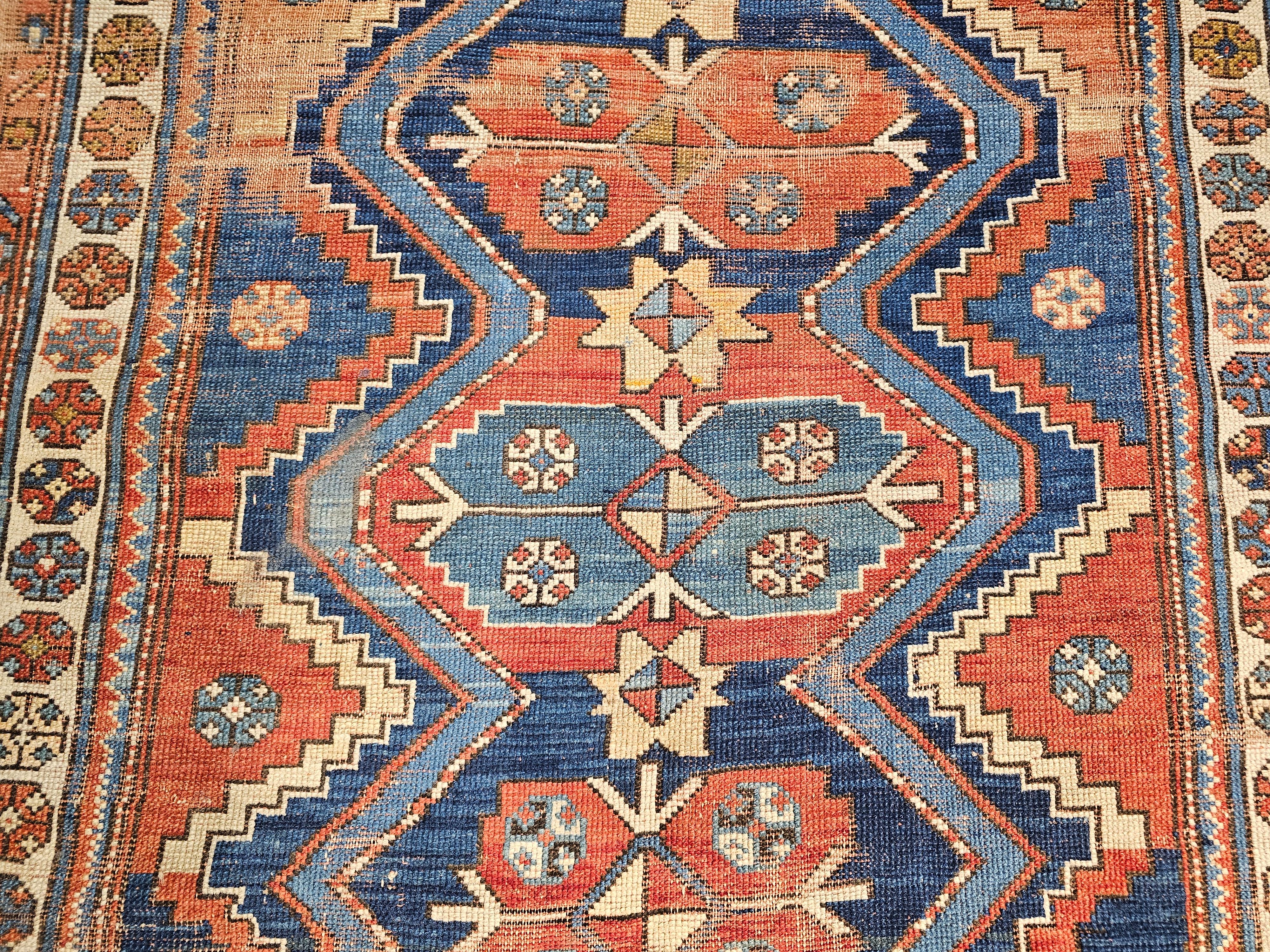 Persischer Kurdischer Stammes-Teppich/Wide-Läufer in geometrischem Muster, Vintage im Angebot 1
