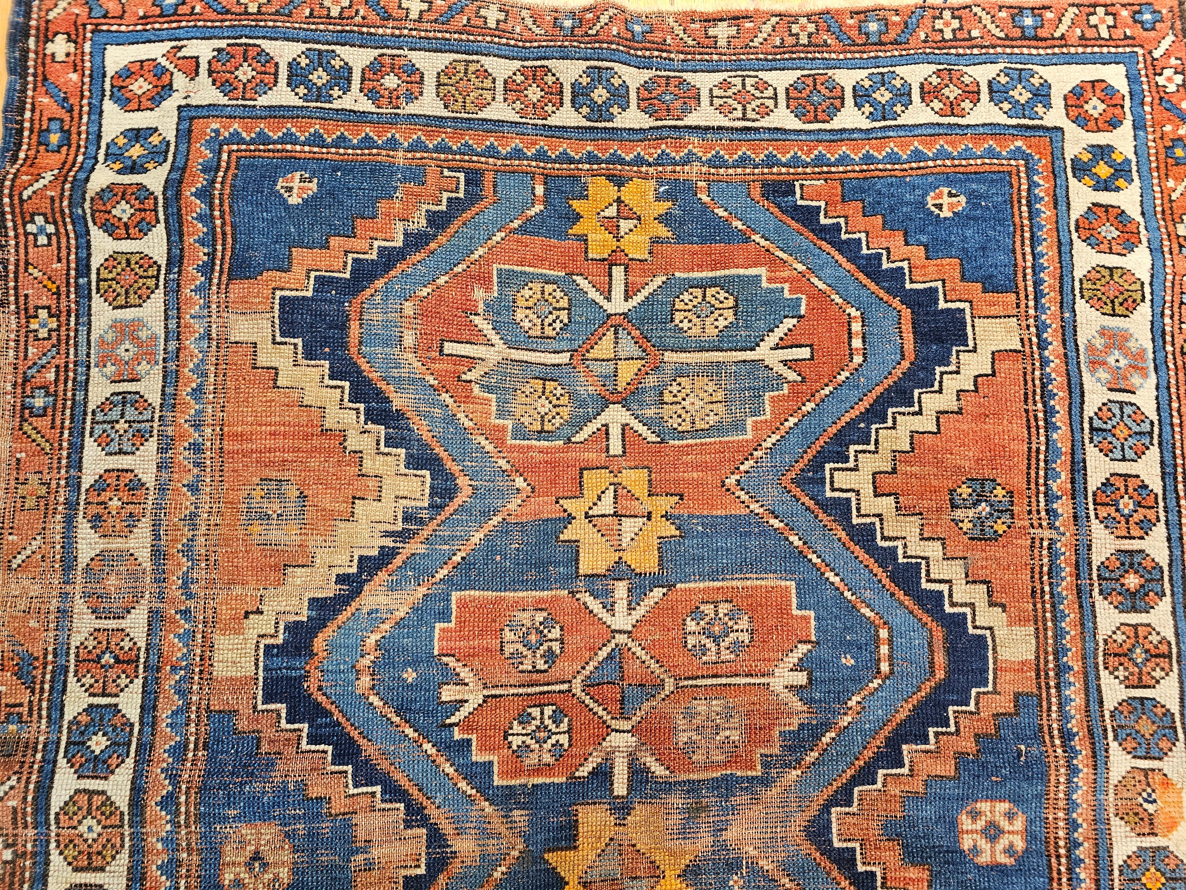 Persischer Kurdischer Stammes-Teppich/Wide-Läufer in geometrischem Muster, Vintage im Angebot 2