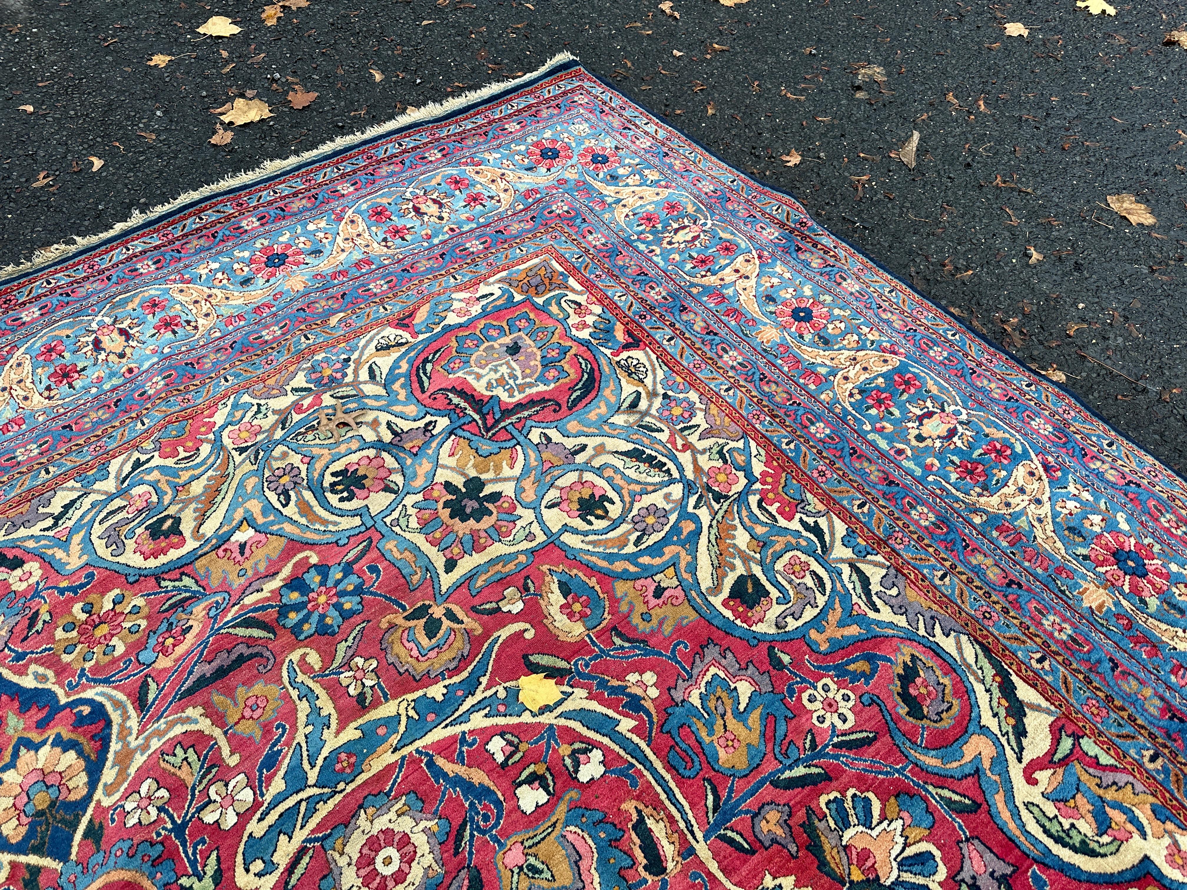 Cotton Vintage Persian Lavar Kerman Rug  circa 1950s      MUST SELL           MUST SELL For Sale