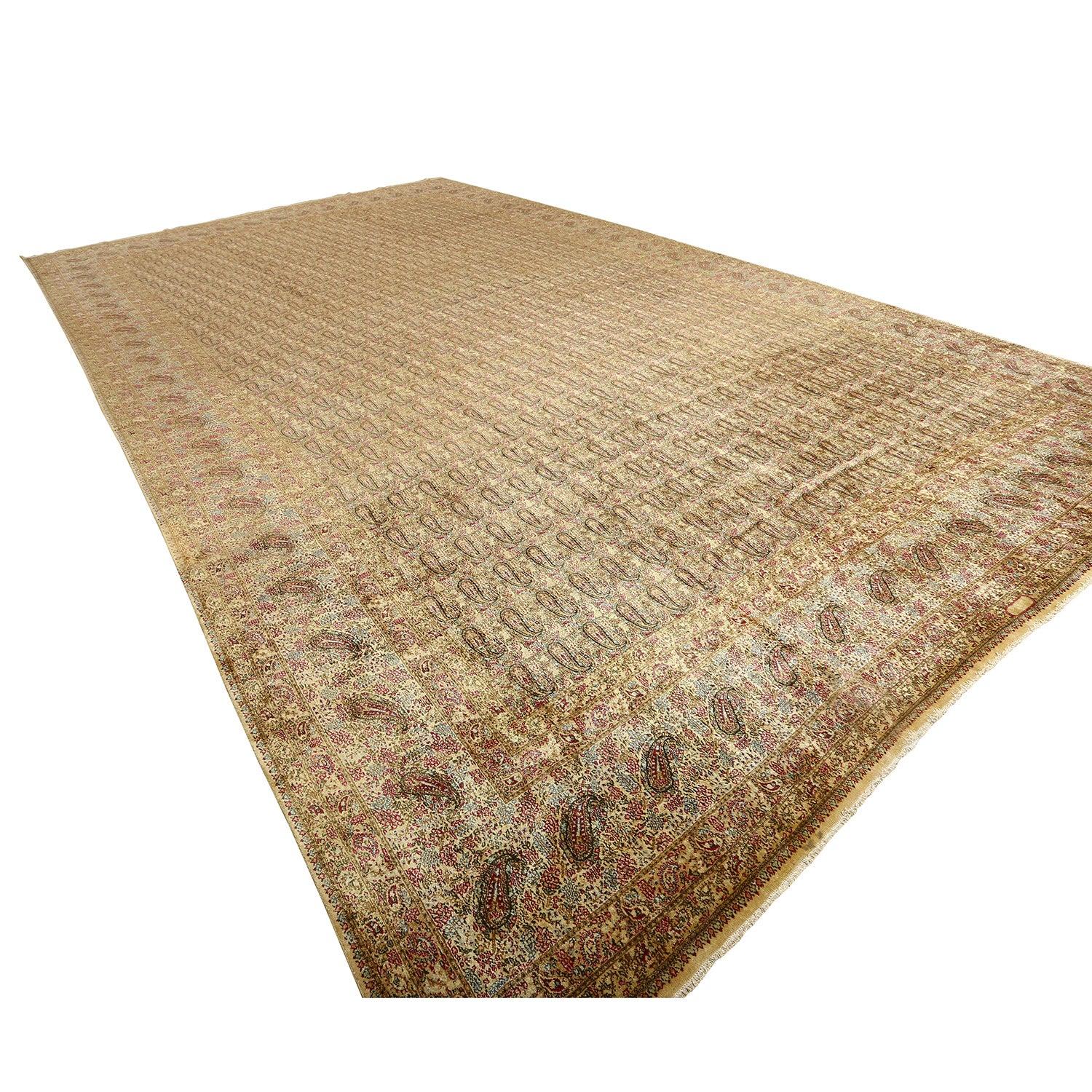 Annodato a mano Tappeto persiano vintage Lavar Kerman - Dimensioni: 20'5 X 13'2 in vendita