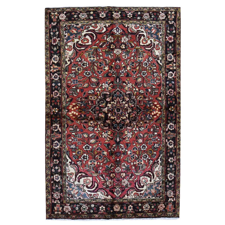 Persian Mazlagan Hand Knotted Oriental Pure Wool Rug For Sale at 1stDibs