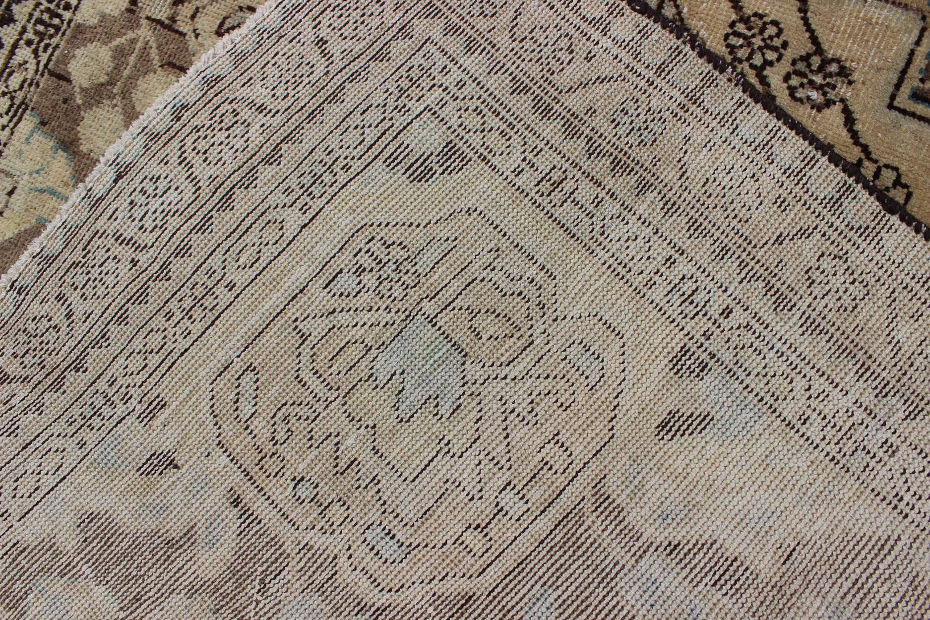 Semi Antique Persian Lilihan Rug in Brown and Earth Colors For Sale 5