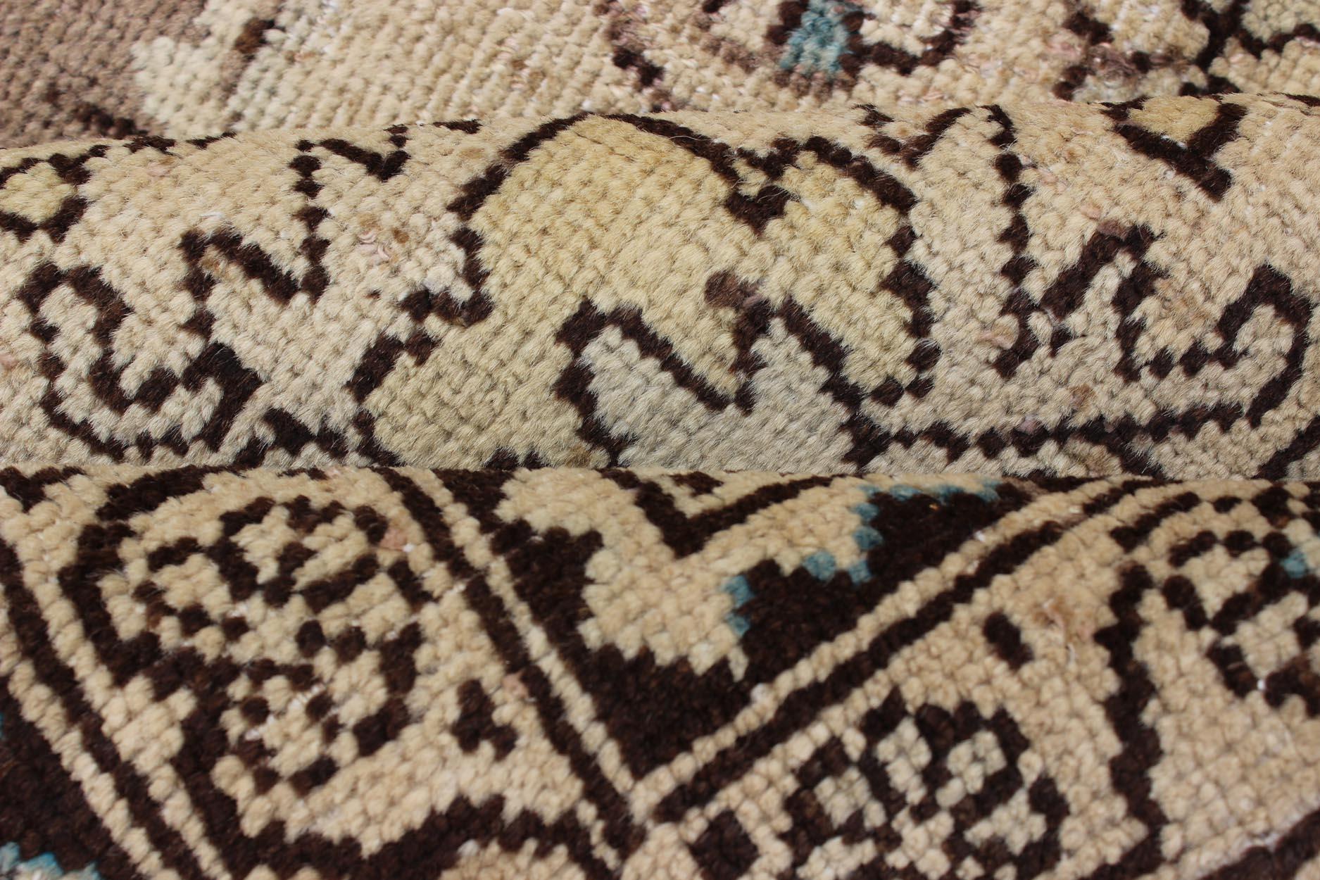Semi antiker persischer Lilihan-Teppich in Braun und Erdfarben (Handgeknüpft) im Angebot