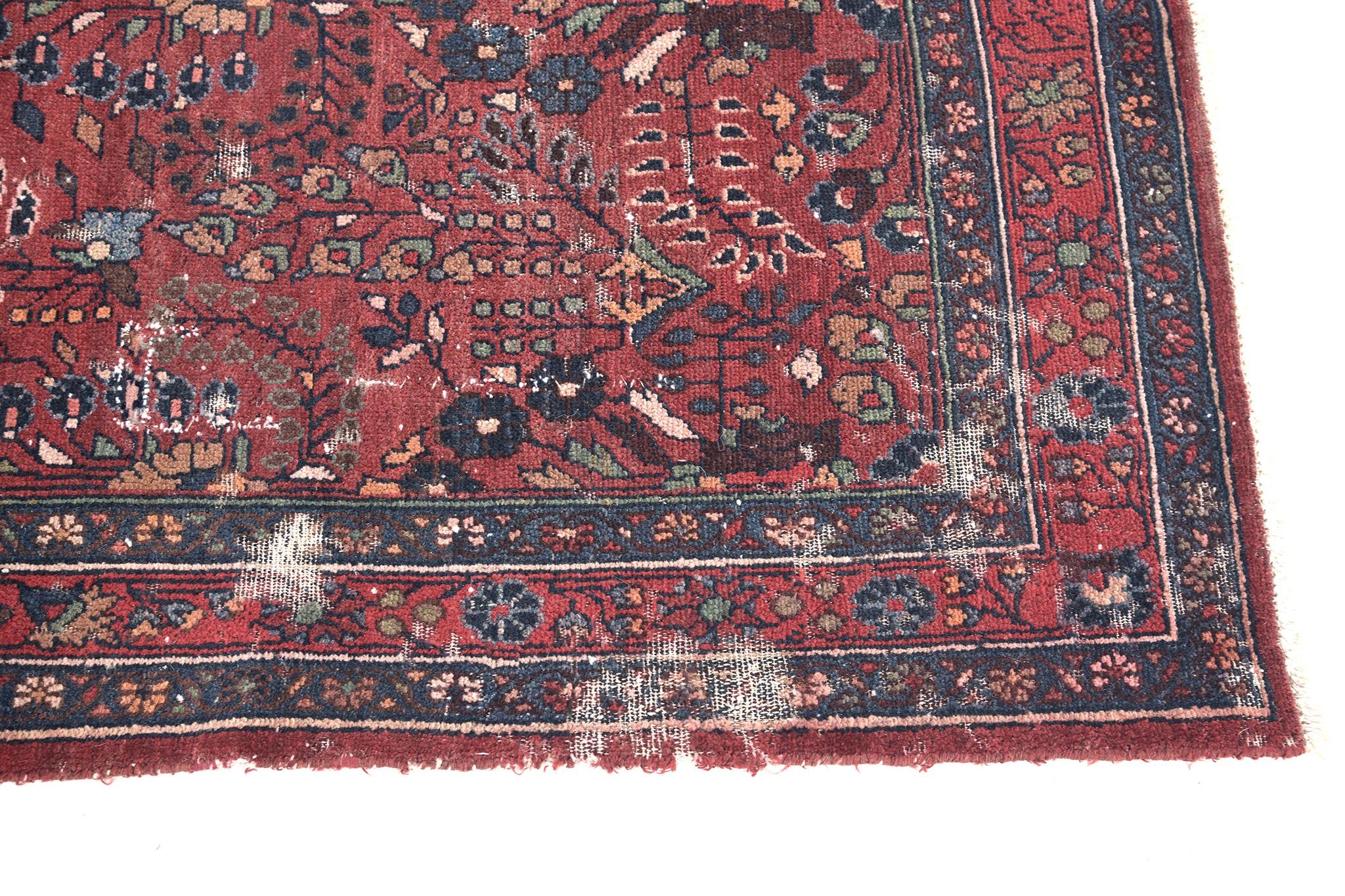 Hand-Knotted Vintage Persian Lilihan Runner For Sale