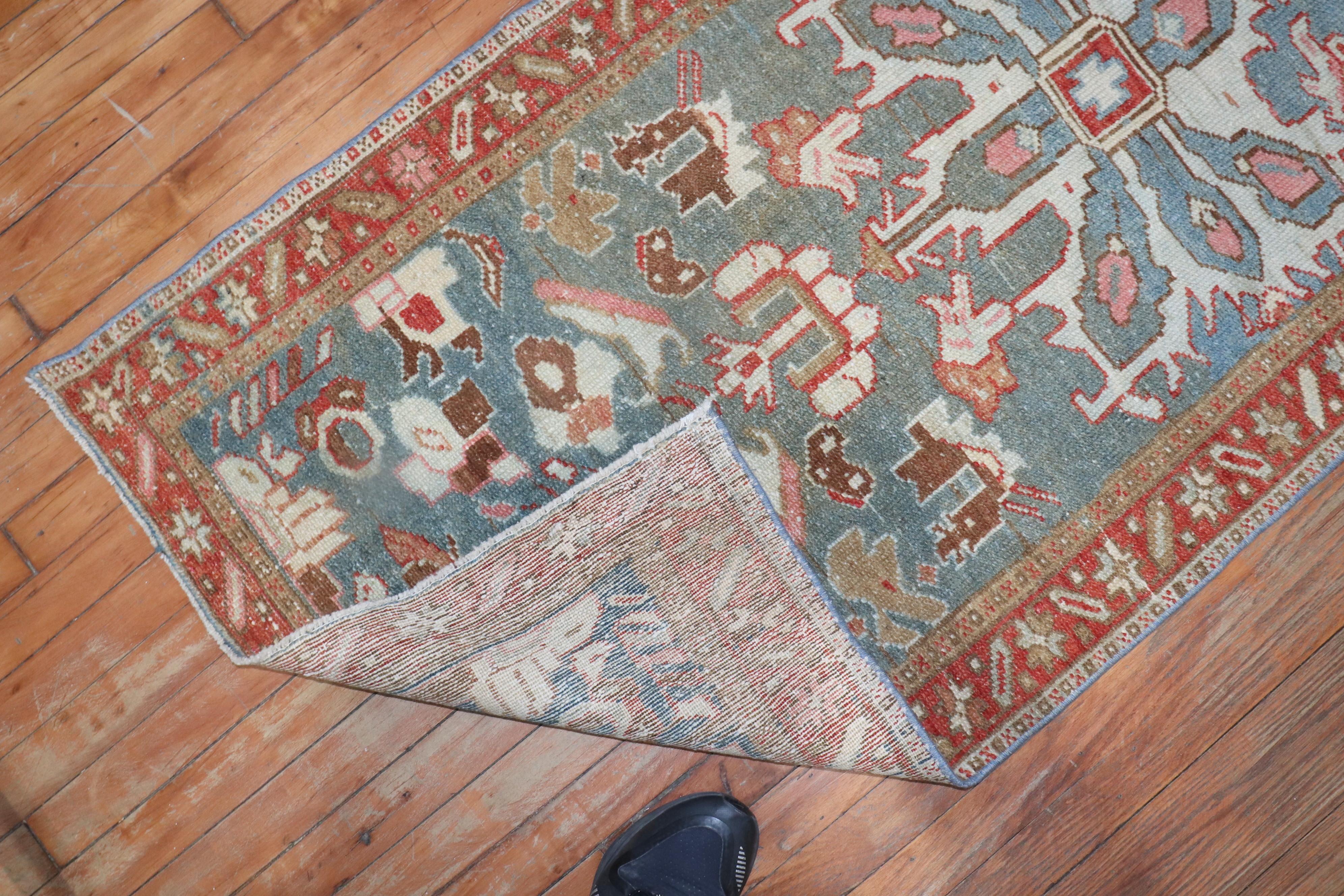 Heriz Serapi Vintage Persian Long Runner For Sale