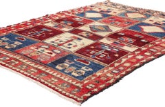 Vintage Persian Lori Checkerboard Carpet