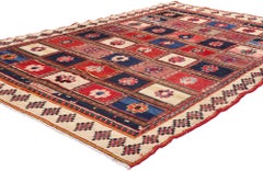 Vintage Persian Lori Checkerboard Carpet