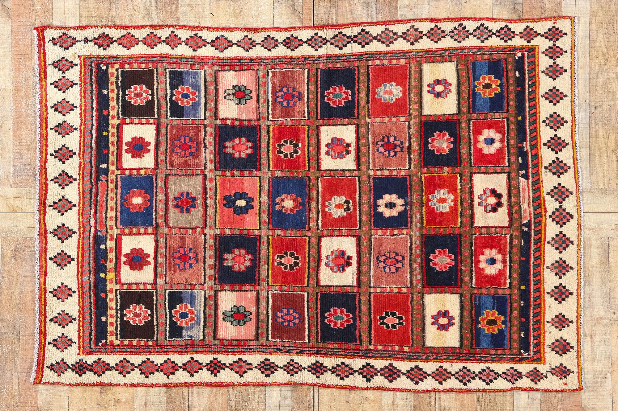 Persischer Lori-Schachbrett-Teppich im Vintage-Stil im Angebot 2