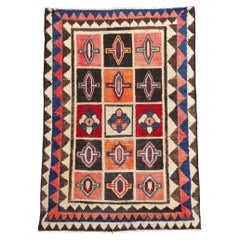 Vintage Persian Lori Checkerboard Carpet