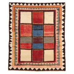 Vintage Persian Lori Checkerboard Carpet
