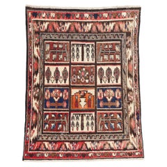 Vintage Persian Lori Checkerboard Carpet