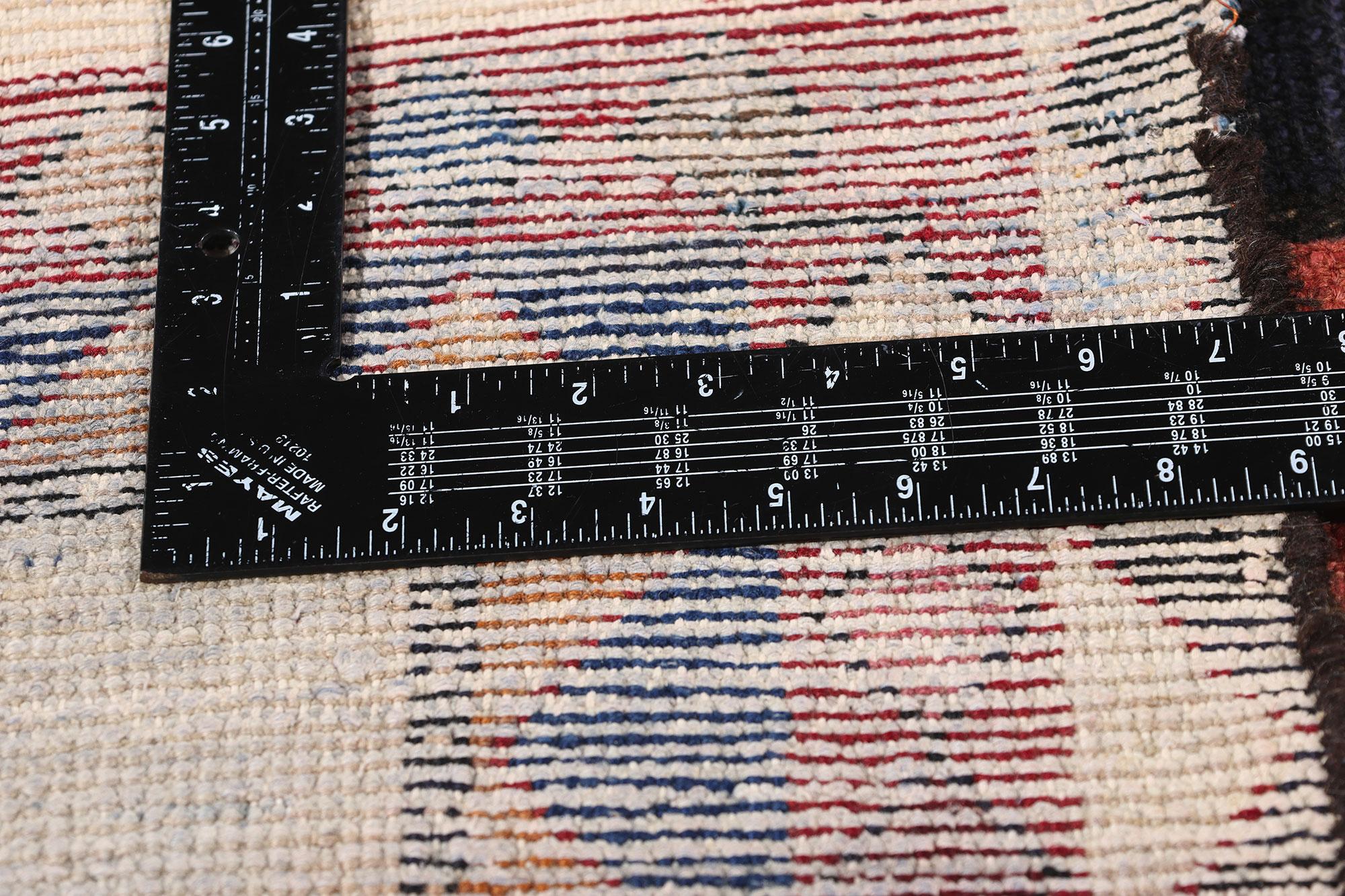 Tappeto persiano Vintage By a scacchiera con diamante In condizioni buone in vendita a Dallas, TX