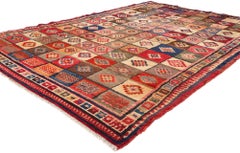 Vintage Persian Lori Checkerboard Rug