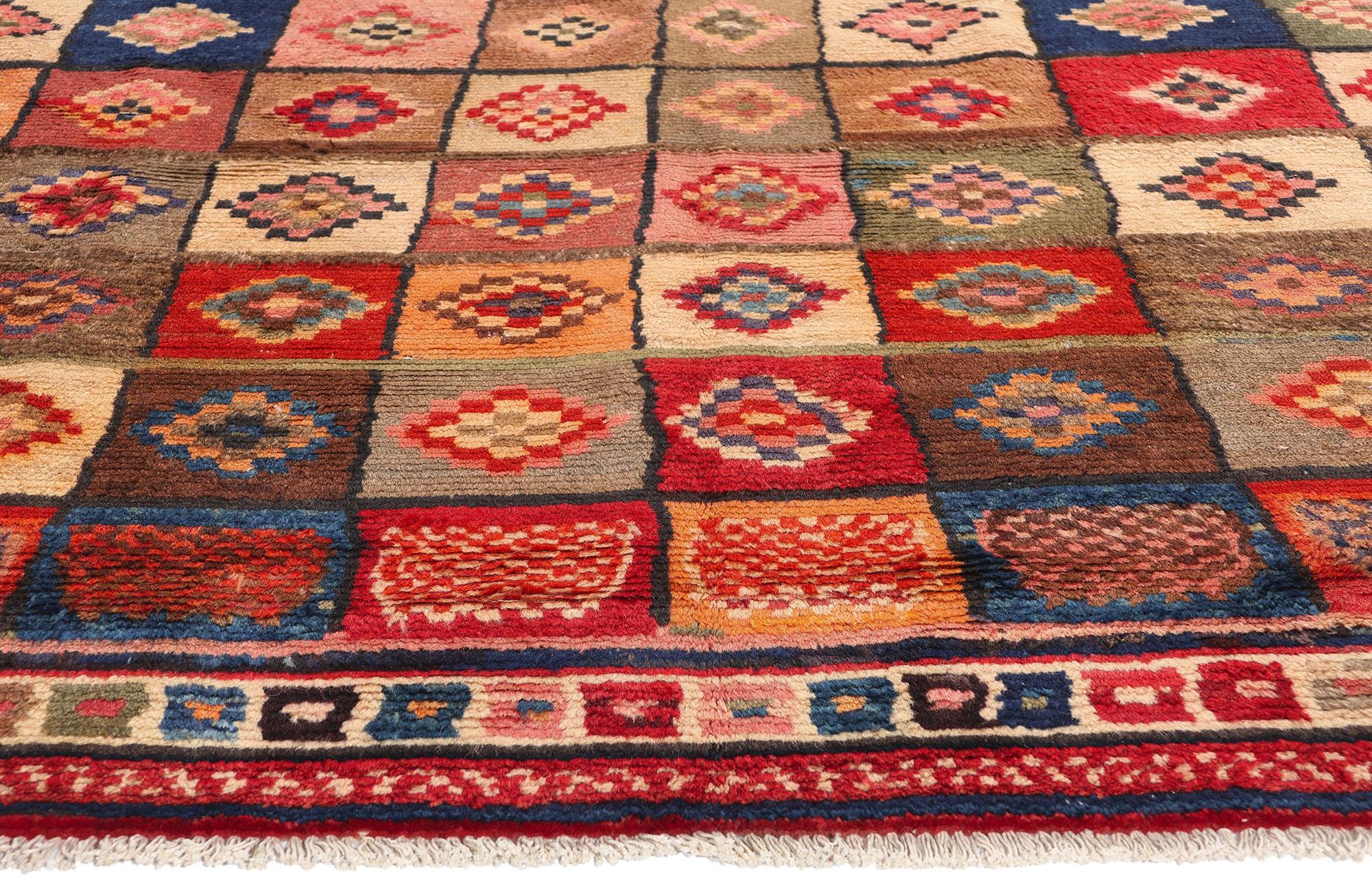 Vintage Persisch Lori Schachbrettmuster Teppich (Handgeknüpft) im Angebot