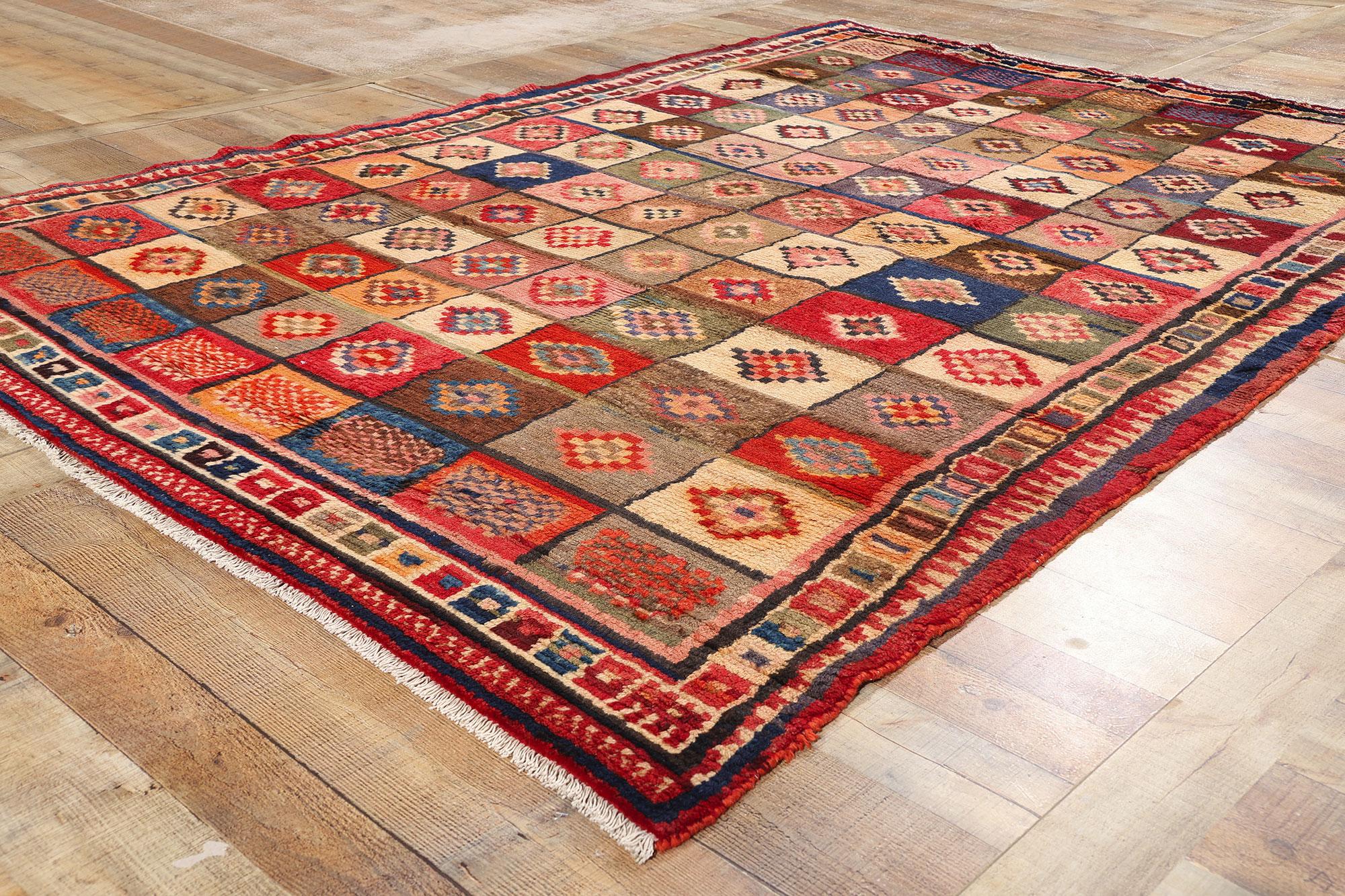 Vintage Persisch Lori Schachbrettmuster Teppich (Wolle) im Angebot