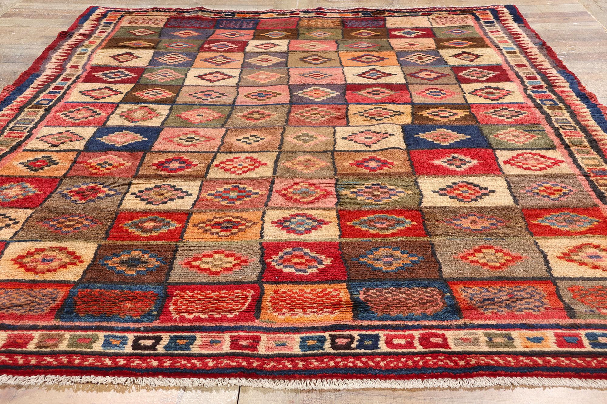 Vintage Persisch Lori Schachbrettmuster Teppich im Angebot 1