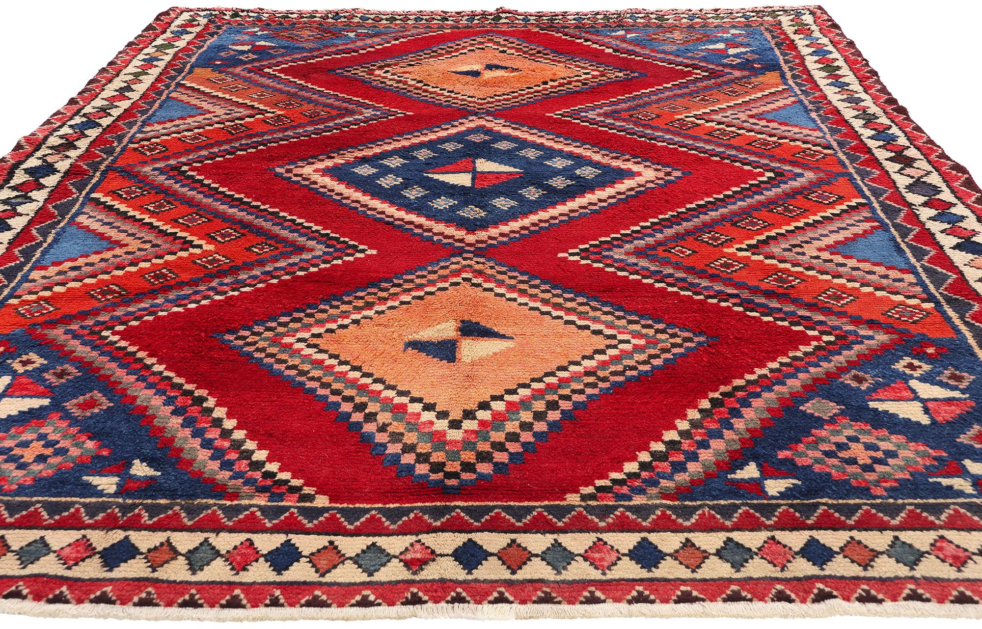 Vintage Persian Lori Diamond Teppich (Moderne der Mitte des Jahrhunderts) im Angebot