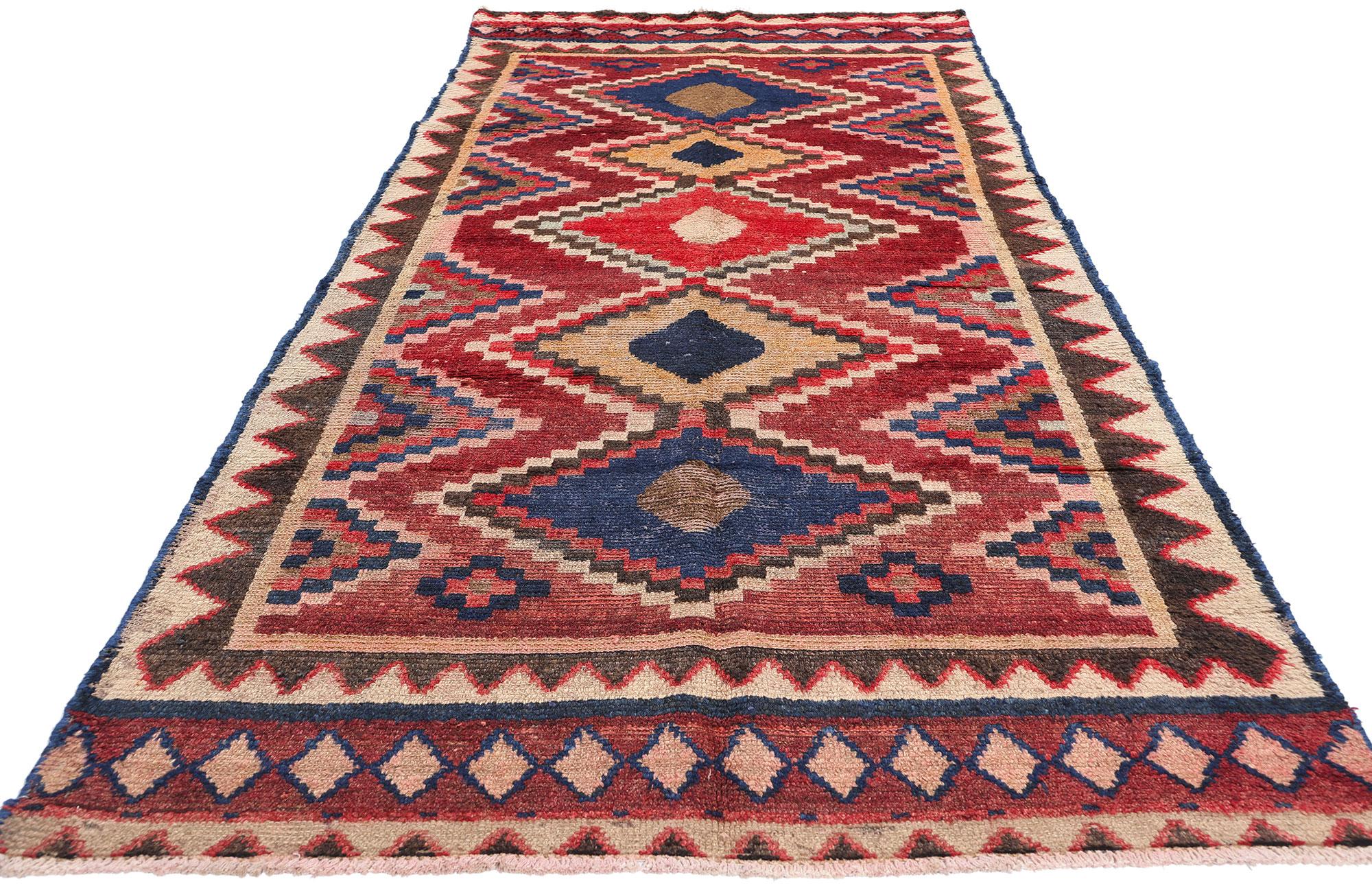 Vintage Persian Lori Diamond Teppich (Moderne der Mitte des Jahrhunderts) im Angebot
