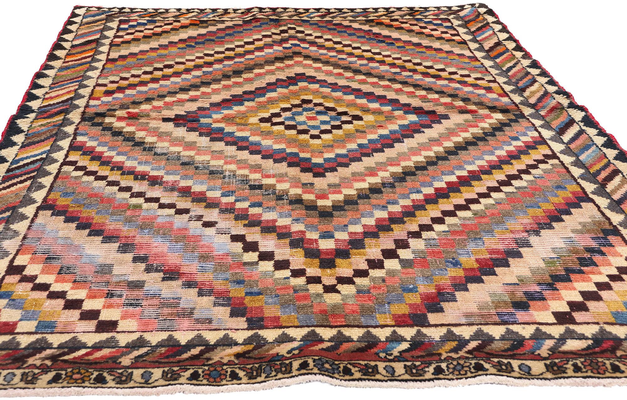 Vintage Persian Lori Diamond Teppich (Moderne der Mitte des Jahrhunderts) im Angebot