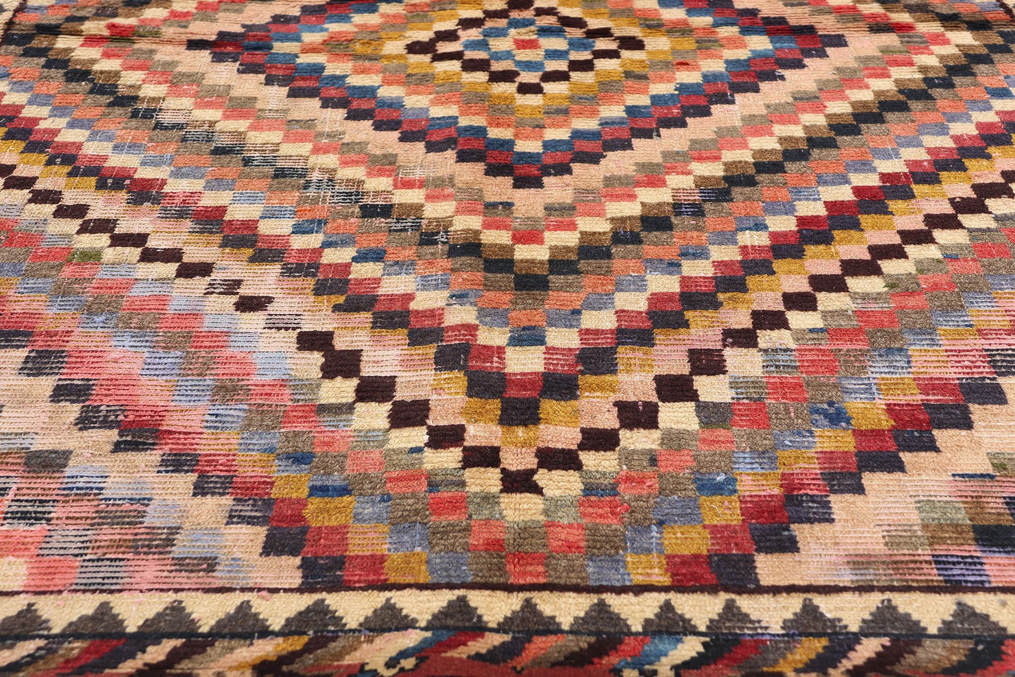 Vintage Persian Lori Diamond Teppich (Handgeknüpft) im Angebot