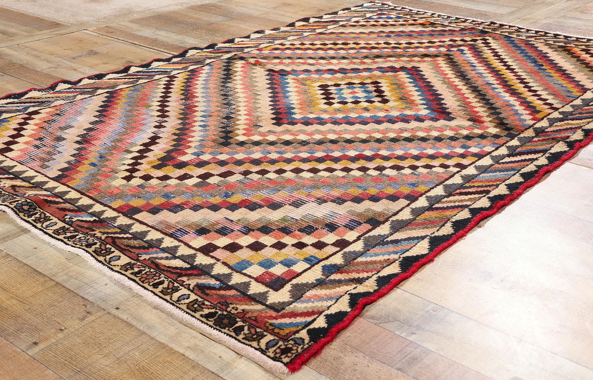 Vintage Persian Lori Diamond Teppich (20. Jahrhundert) im Angebot