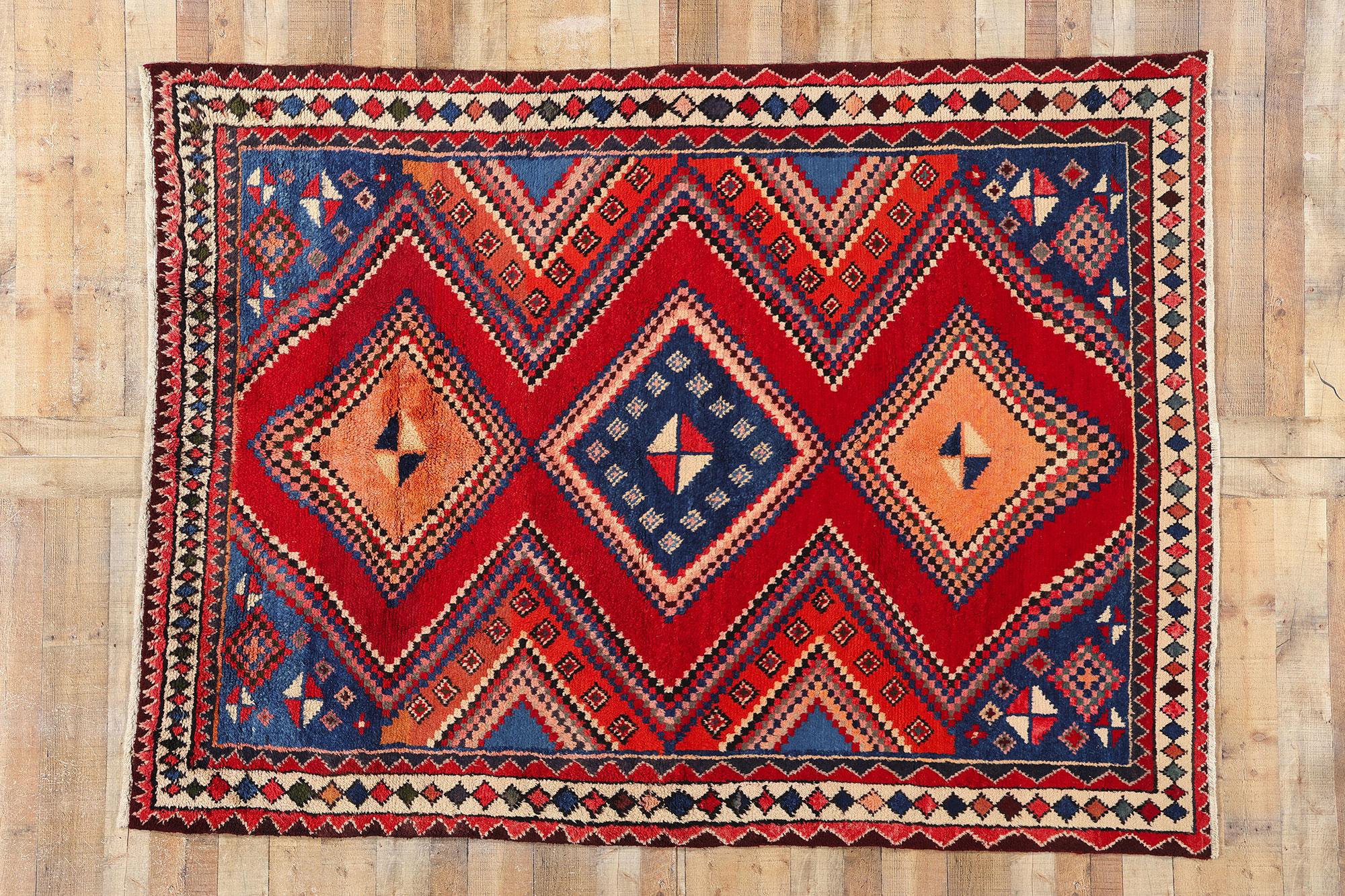 Vintage Persian Lori Diamond Teppich im Angebot 1