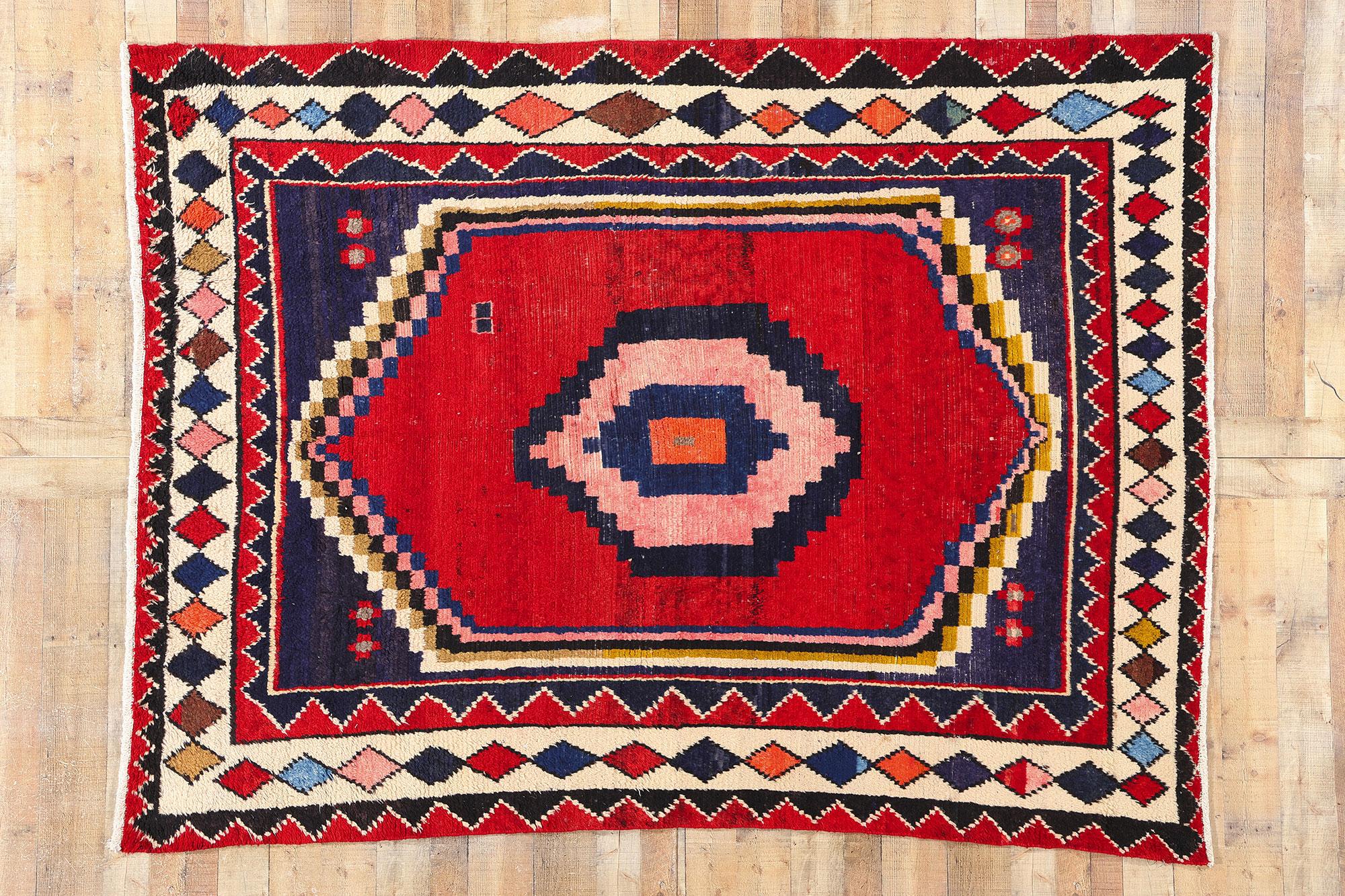 Vintage Persian Lori Diamond Teppich im Angebot 1