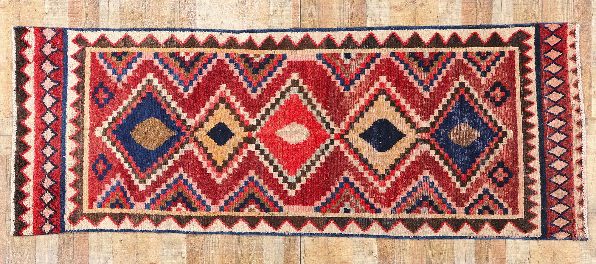 Vintage Persian Lori Diamond Teppich im Angebot 1