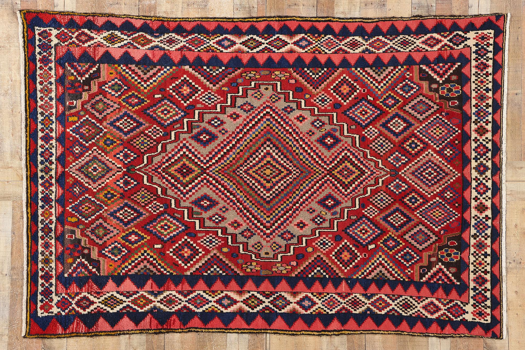 Vintage Persian Lori Diamond Teppich im Angebot 1