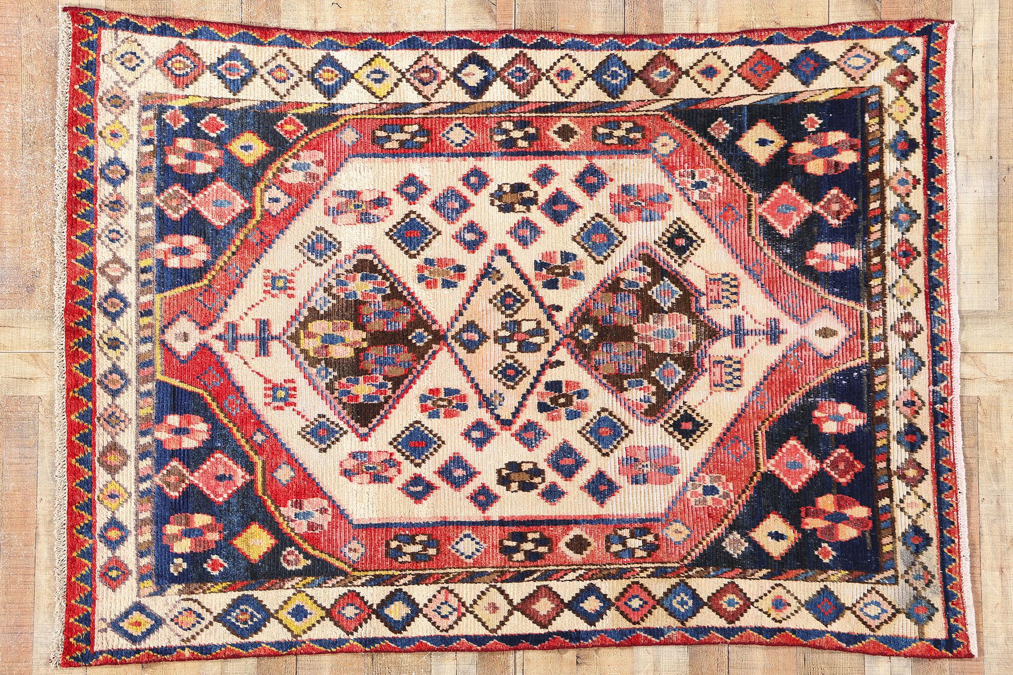 Vintage Persian Lori Diamond Teppich im Angebot 1